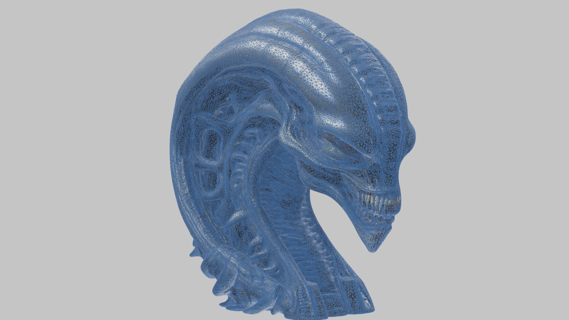 HR Giger Alien Bust  Xenomorph Creature Low-poly 3D model_33