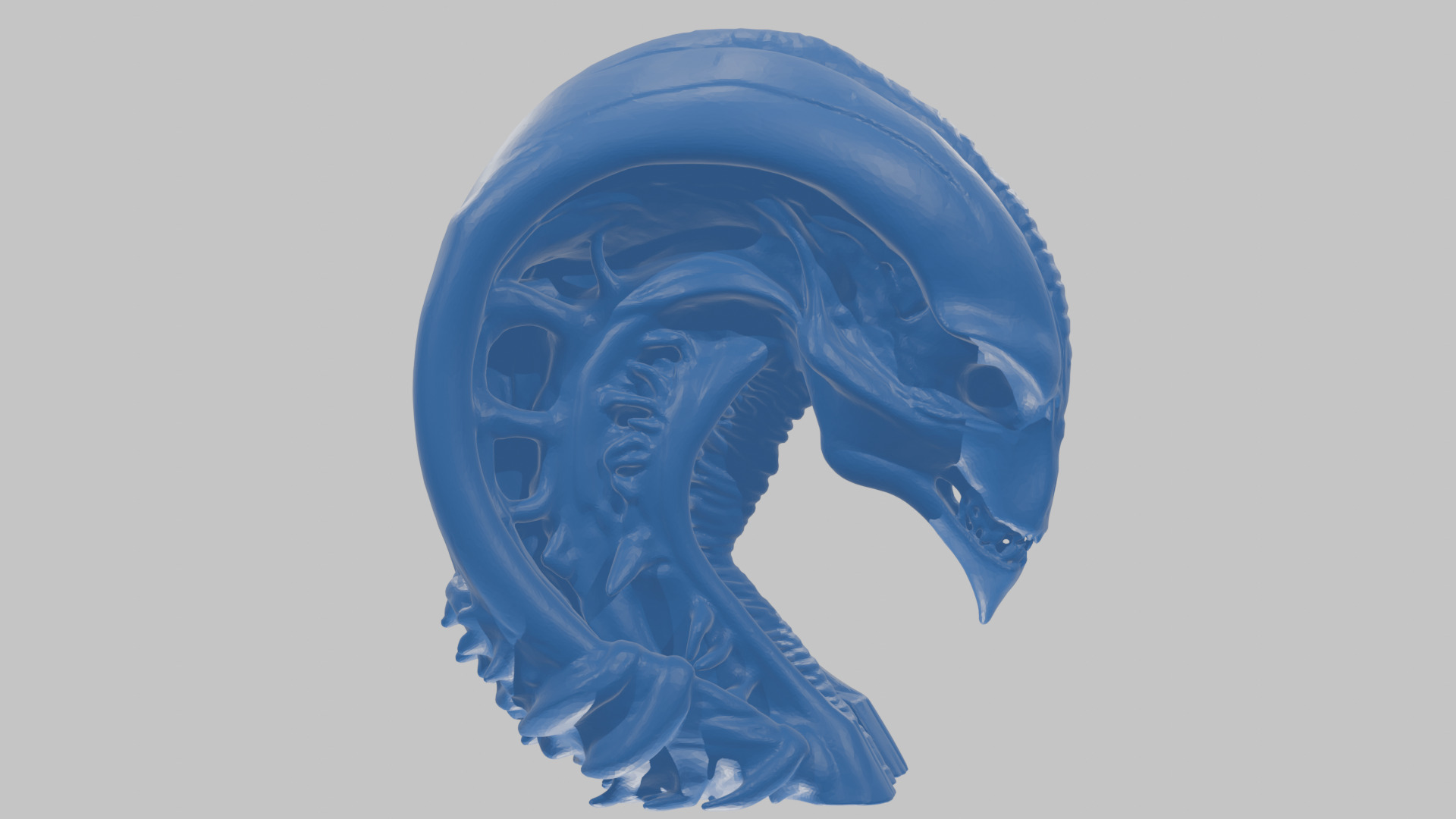 HR Giger Alien Bust  Xenomorph Creature Low-poly 3D model_67
