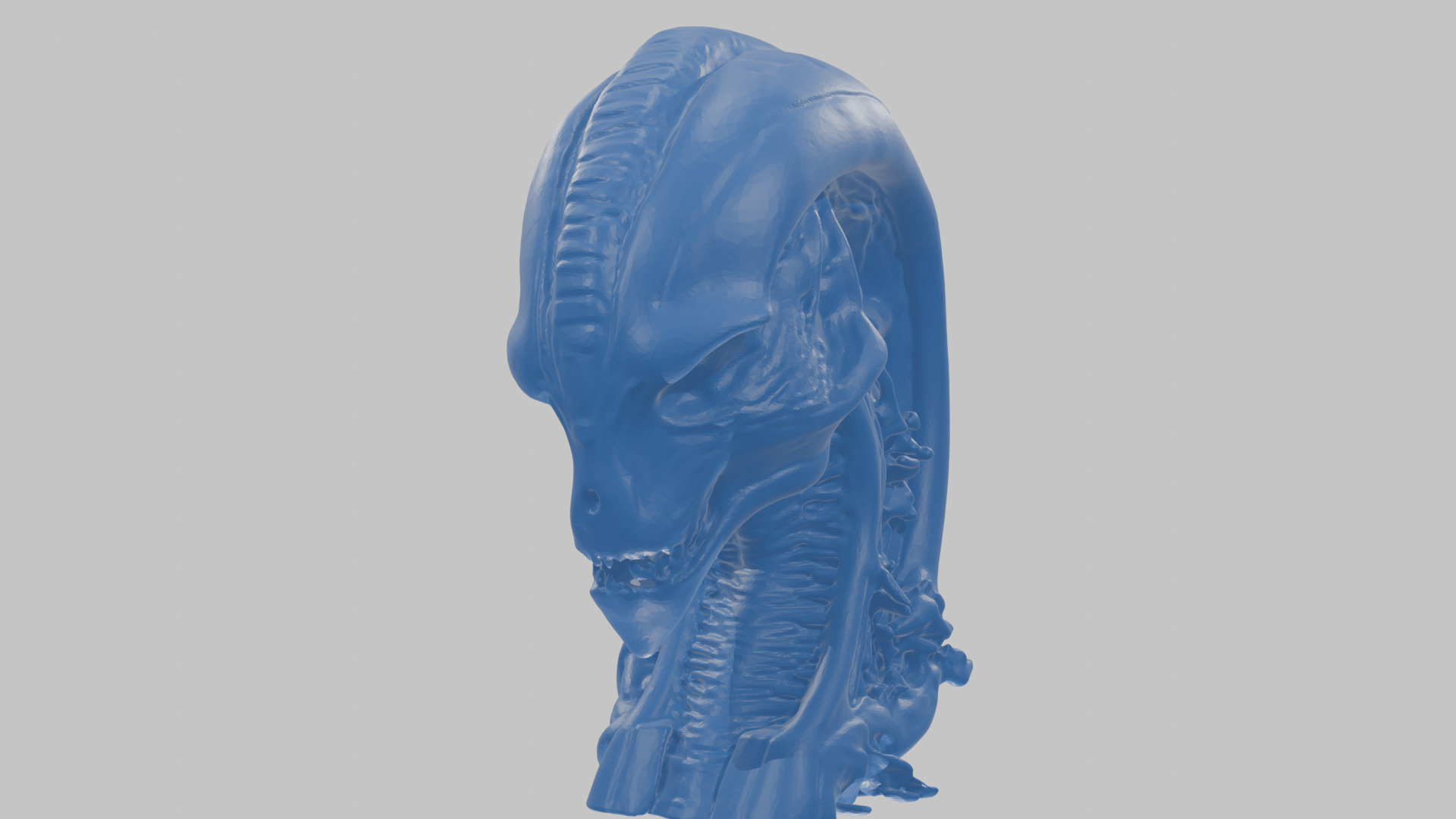 HR Giger Alien Bust  Xenomorph Creature Low-poly 3D model_78