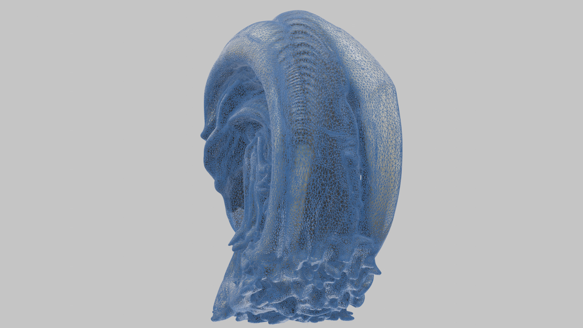 HR Giger Alien Bust  Xenomorph Creature Low-poly 3D model_24