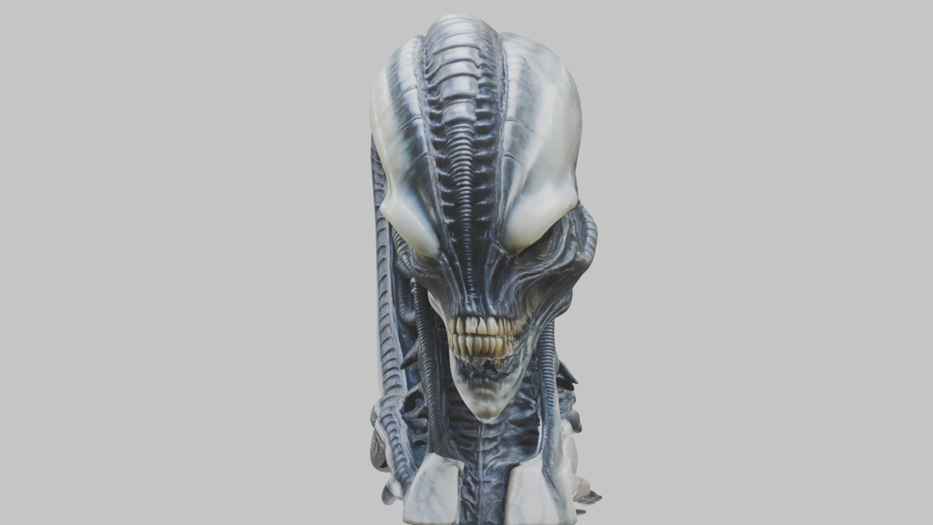 HR Giger Alien Bust  Xenomorph Creature Low-poly 3D model_15