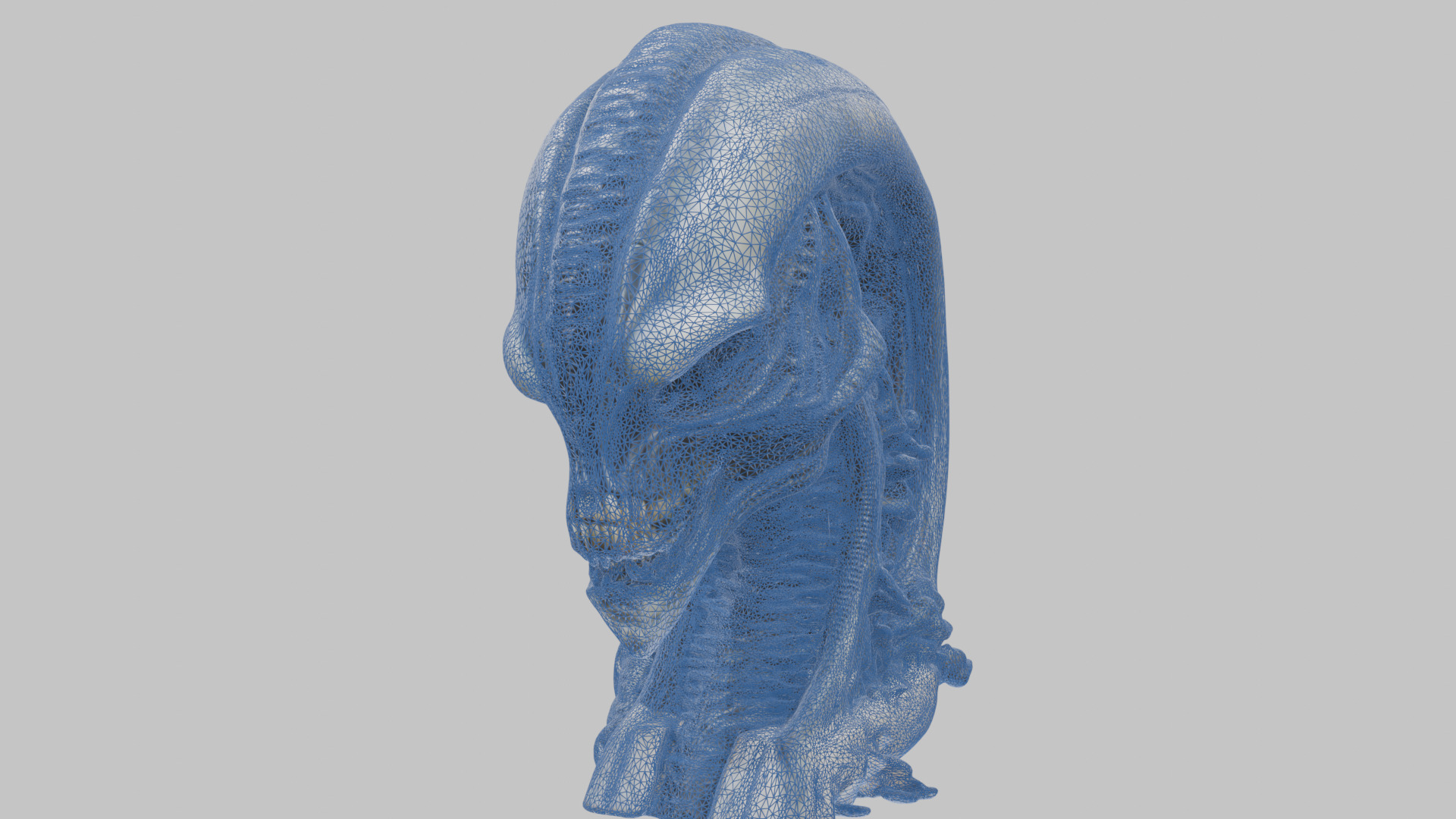 HR Giger Alien Bust  Xenomorph Creature Low-poly 3D model_30