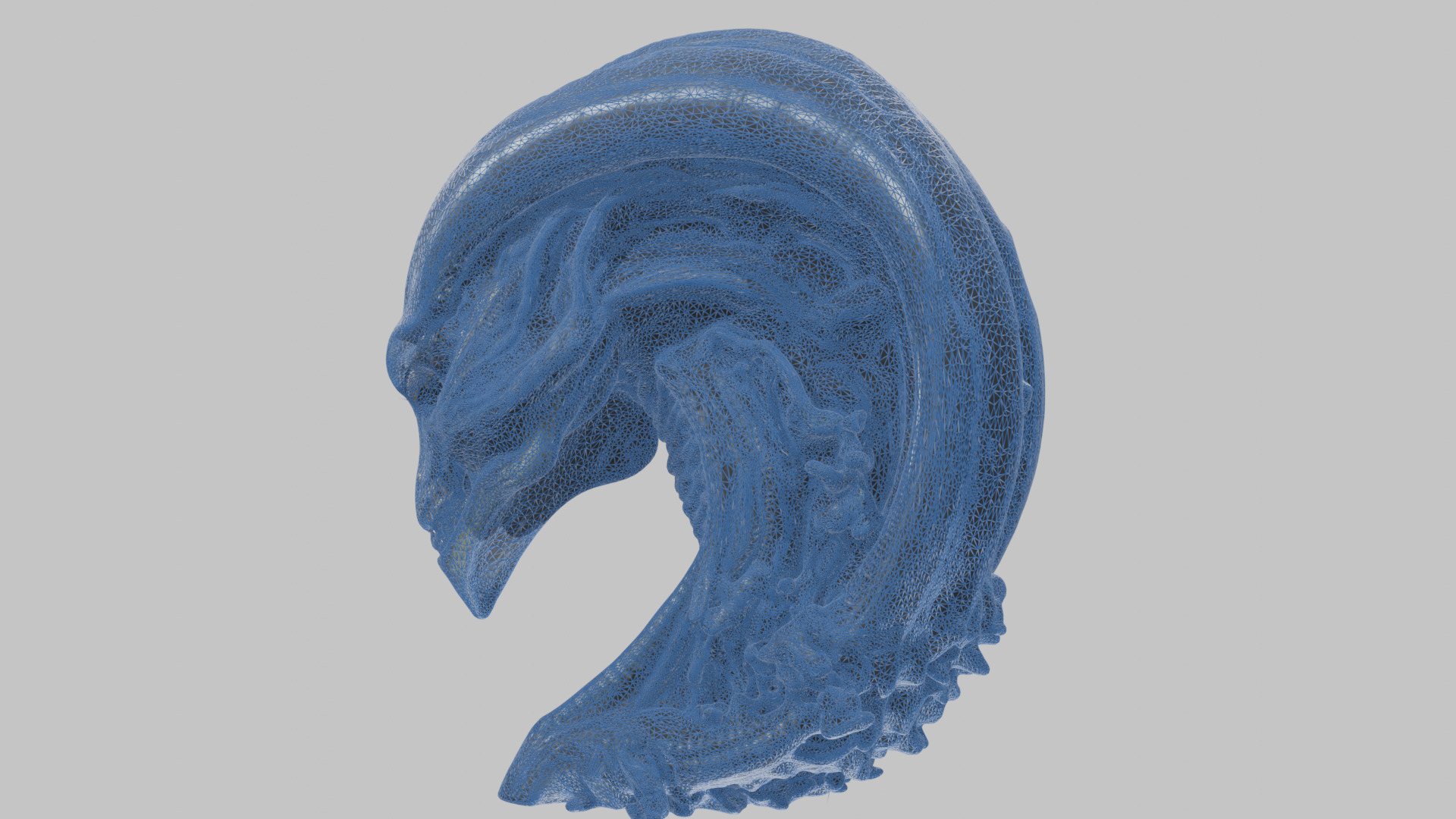 HR Giger Alien Bust  Xenomorph Creature Low-poly 3D model_42