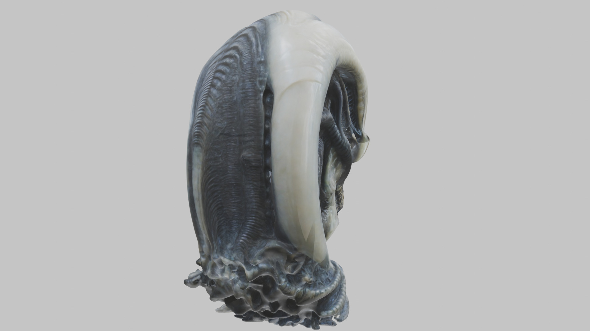 HR Giger Alien Bust  Xenomorph Creature Low-poly 3D model_6
