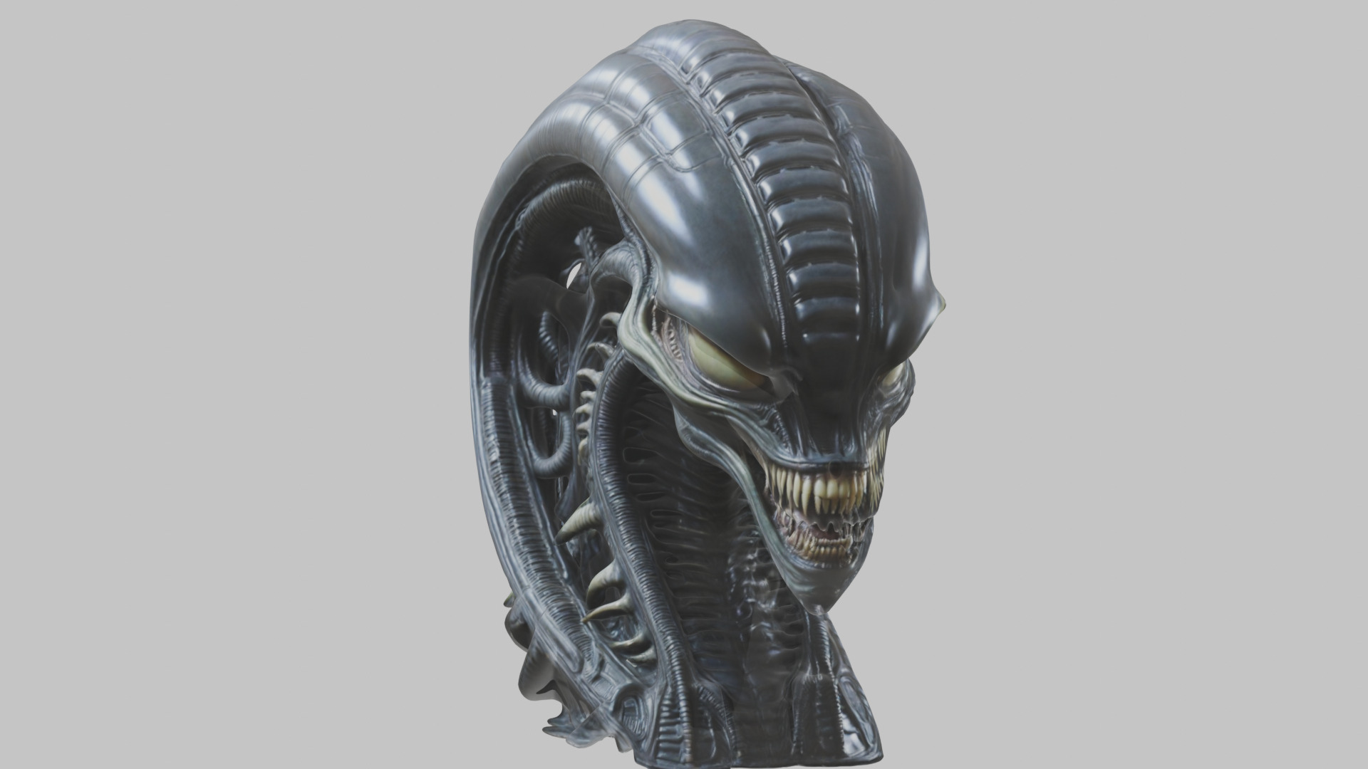 HR Giger Alien Bust  Xenomorph Creature Low-poly 3D model_48