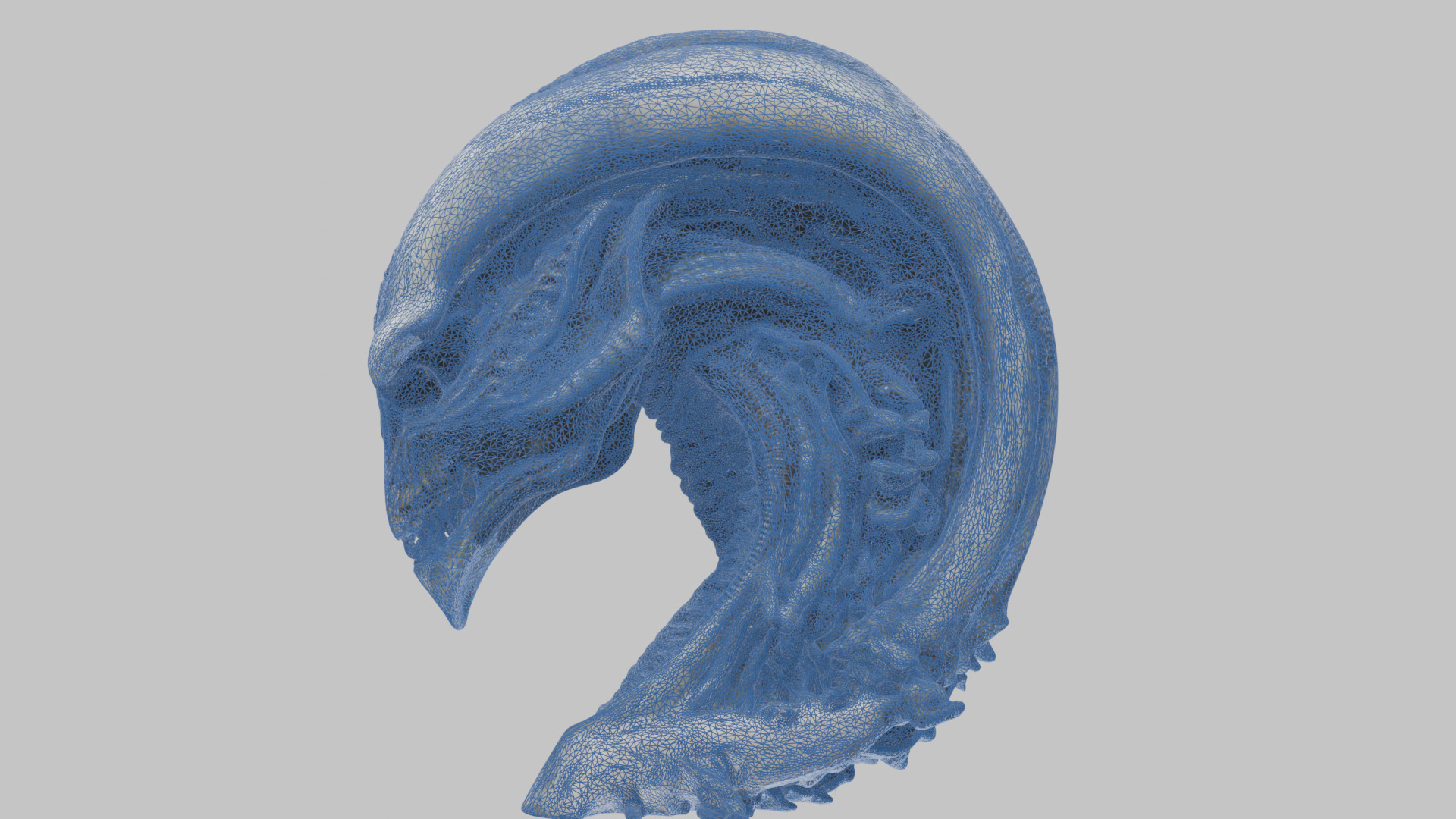 HR Giger Alien Bust  Xenomorph Creature Low-poly 3D model_27