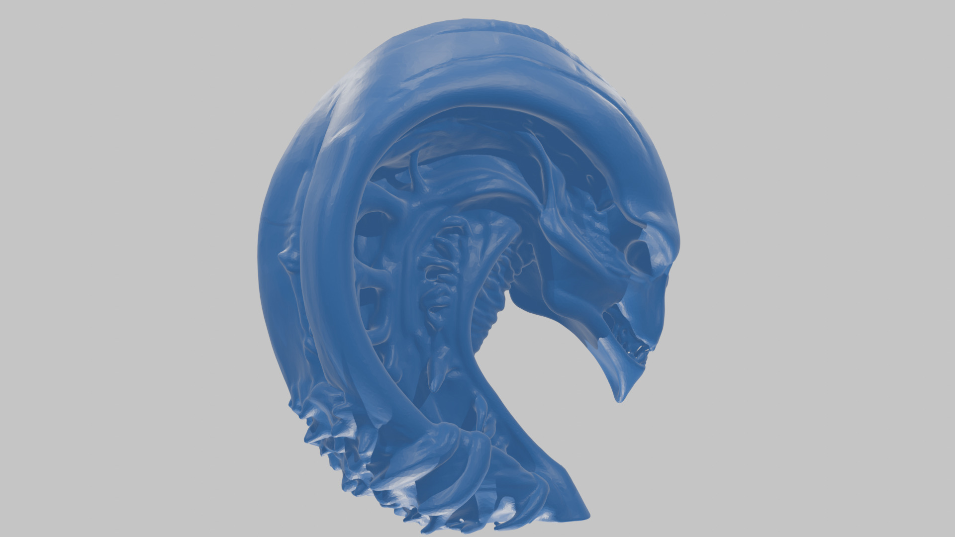HR Giger Alien Bust  Xenomorph Creature Low-poly 3D model_68