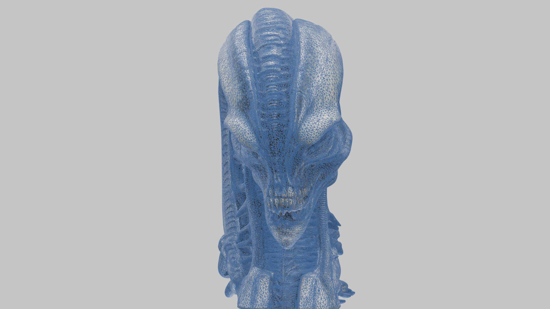 HR Giger Alien Bust  Xenomorph Creature Low-poly 3D model_31