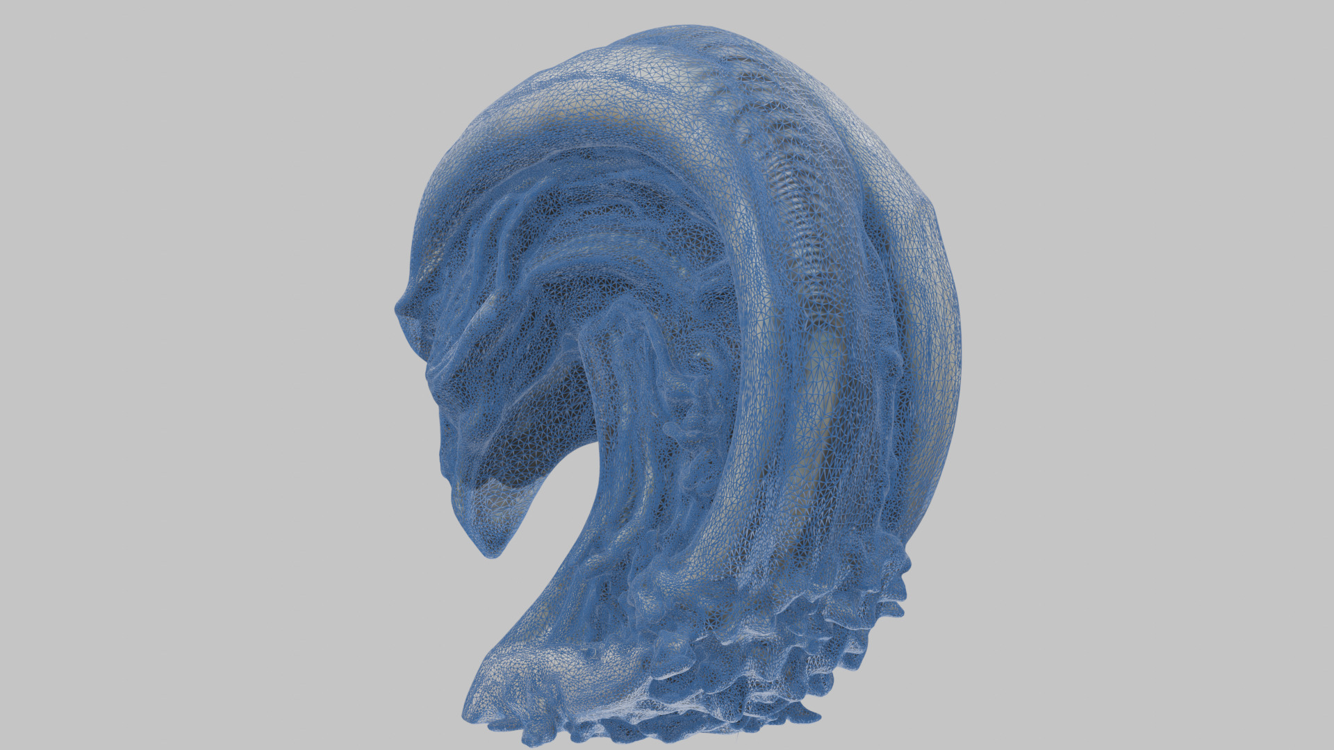HR Giger Alien Bust  Xenomorph Creature Low-poly 3D model_25