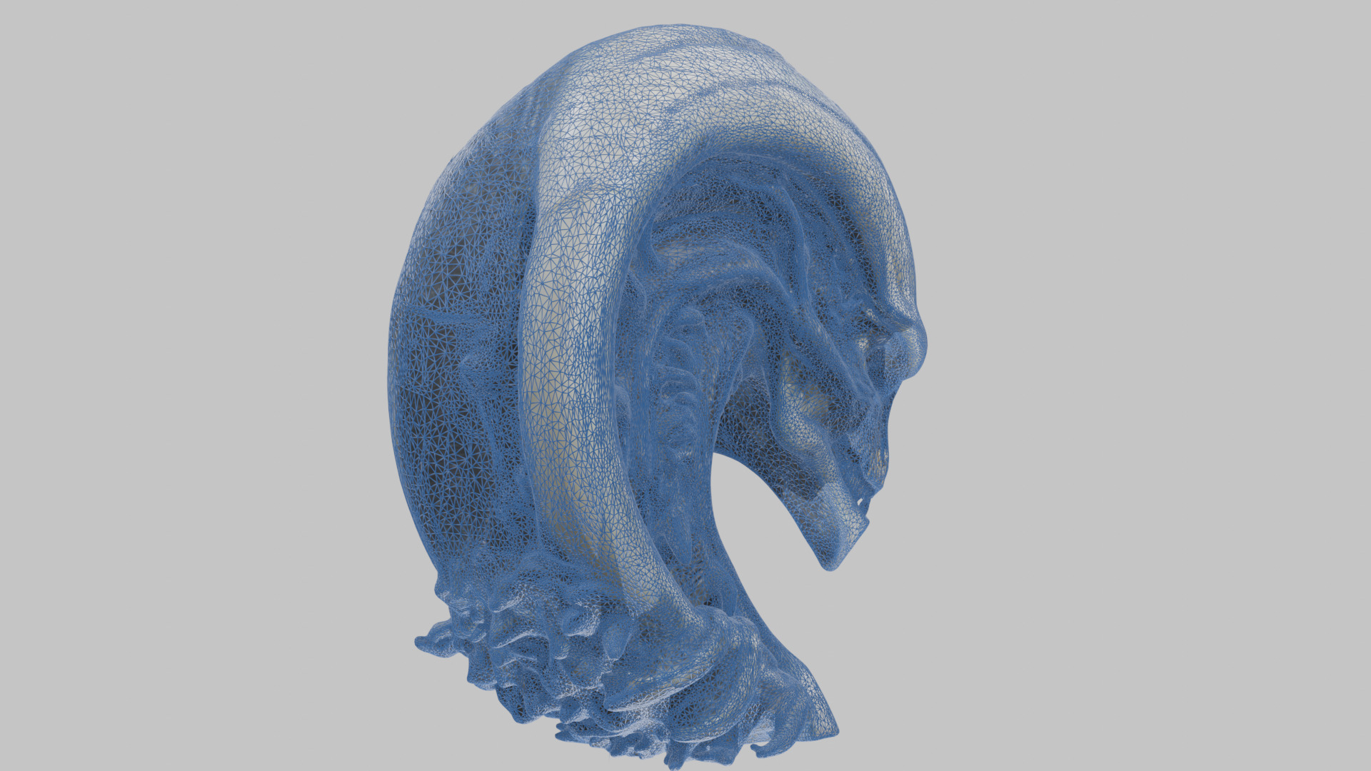 HR Giger Alien Bust  Xenomorph Creature Low-poly 3D model_21