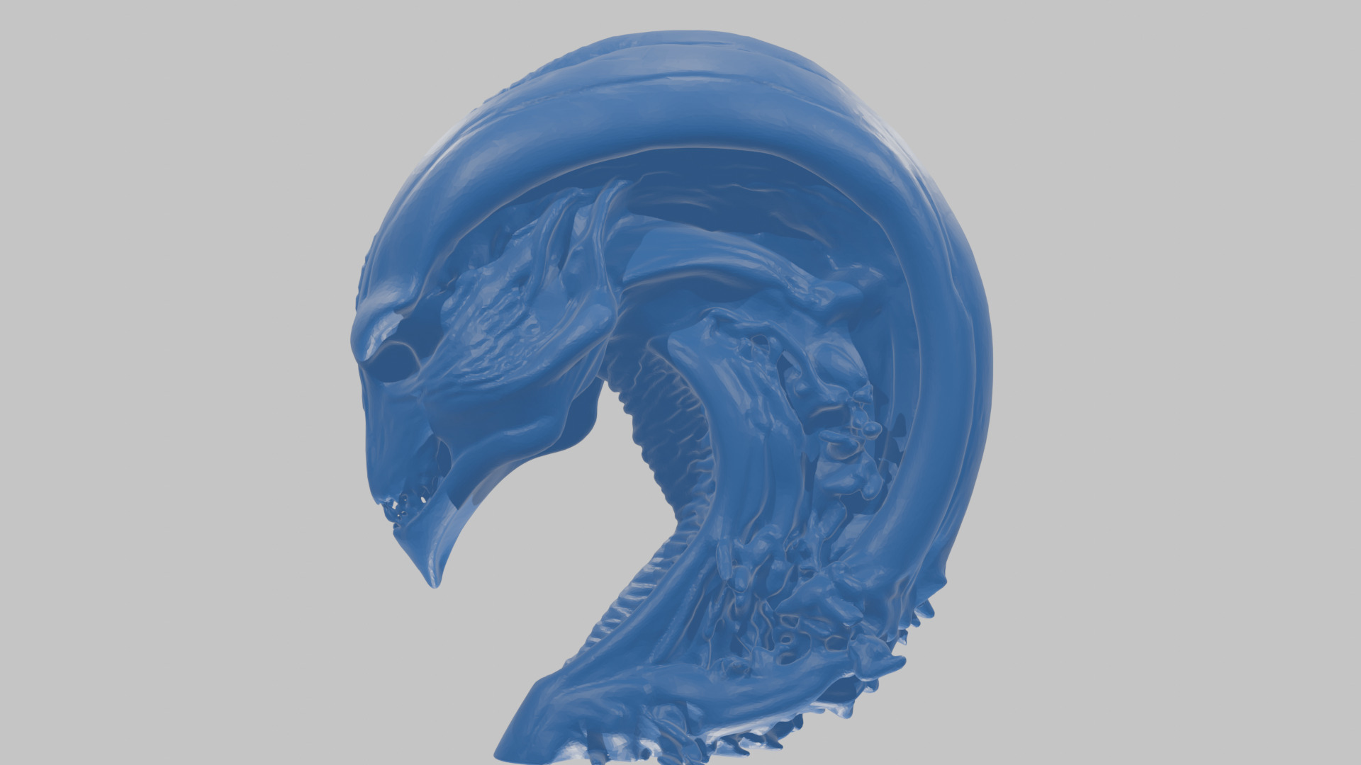 HR Giger Alien Bust  Xenomorph Creature Low-poly 3D model_75