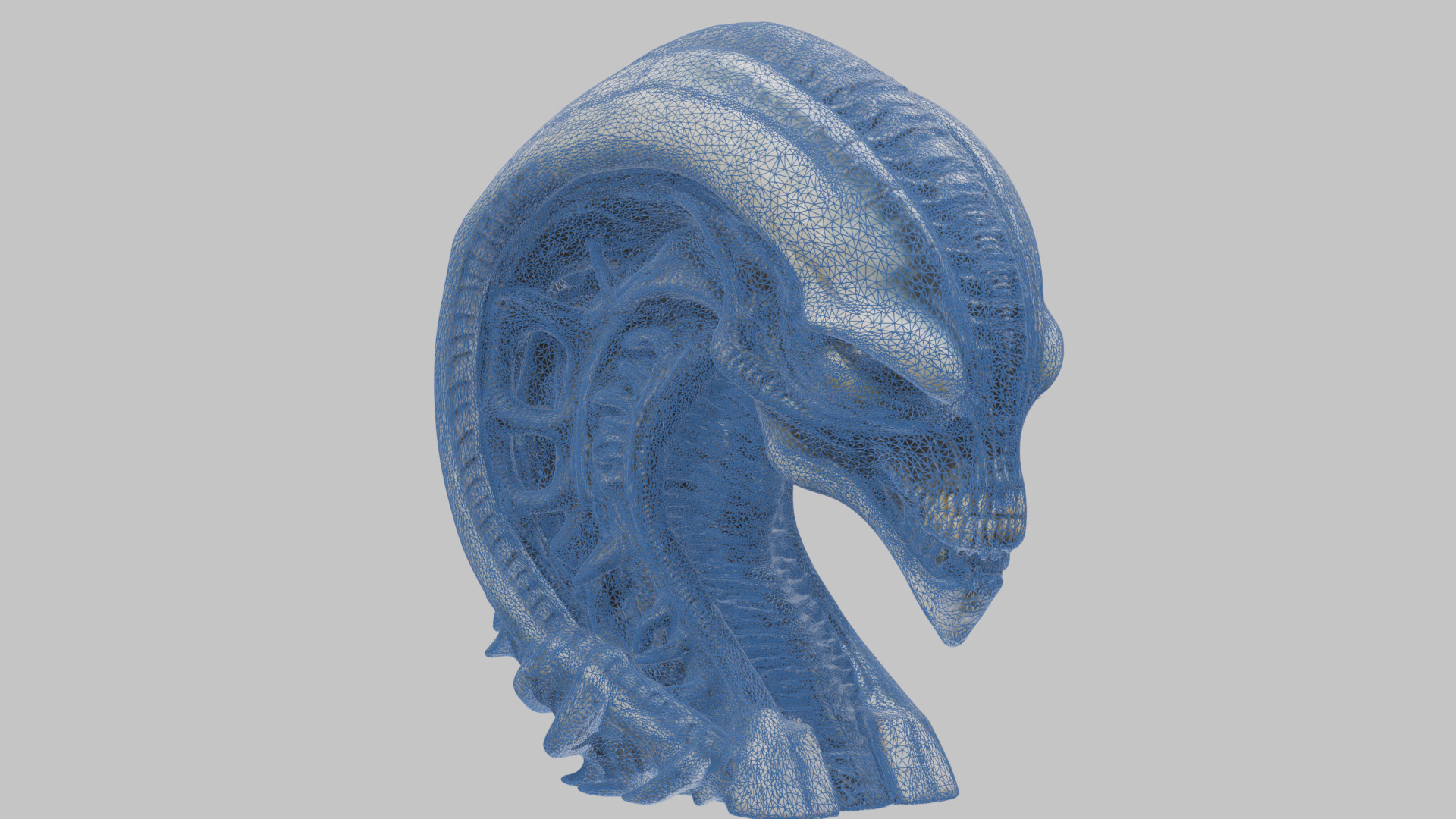 HR Giger Alien Bust  Xenomorph Creature Low-poly 3D model_17