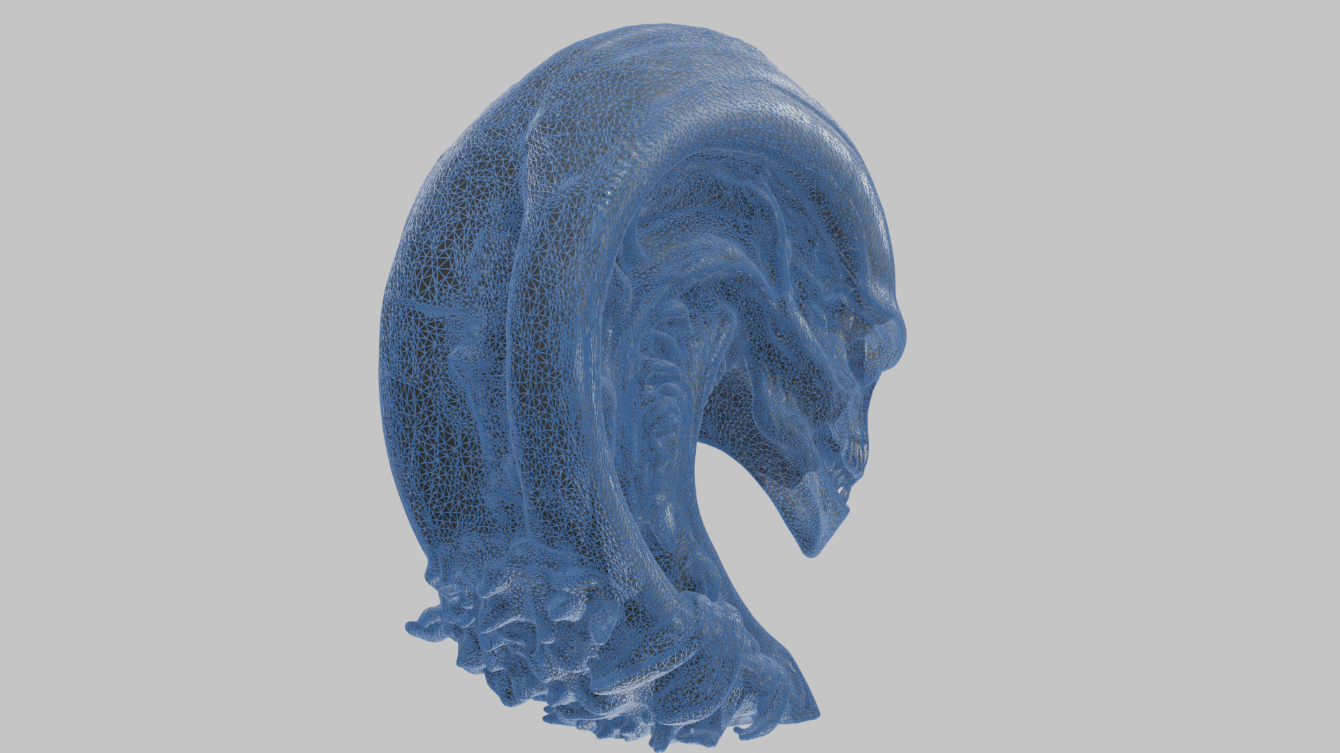 HR Giger Alien Bust  Xenomorph Creature Low-poly 3D model_37