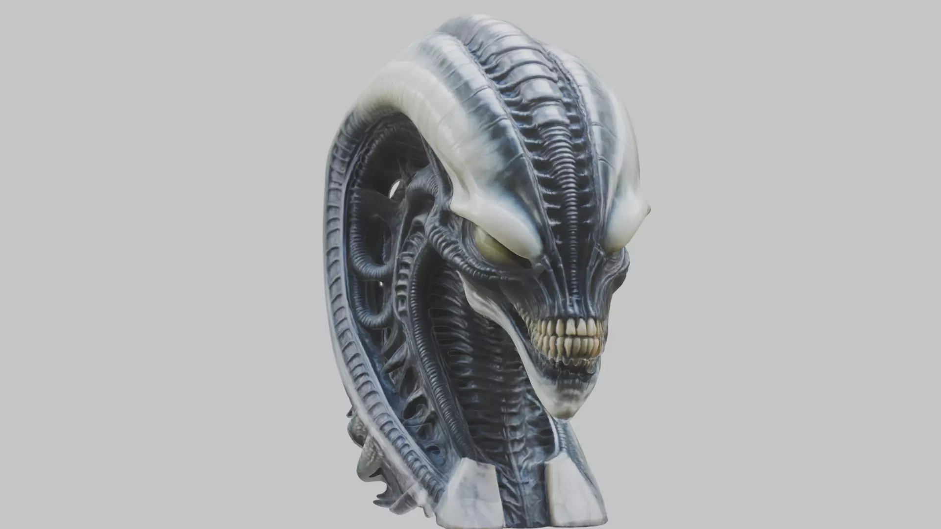 HR Giger Alien Bust  Xenomorph Creature Low-poly 3D model_0