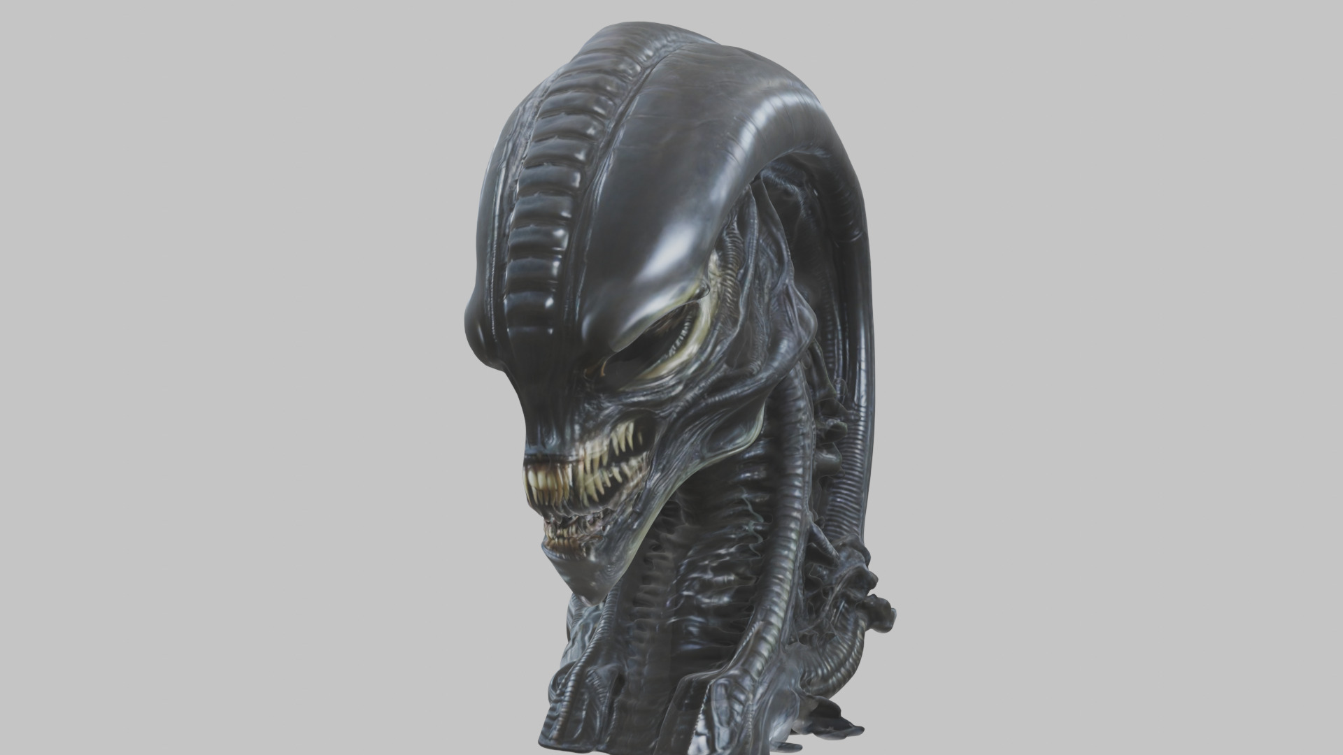 HR Giger Alien Bust  Xenomorph Creature Low-poly 3D model_62