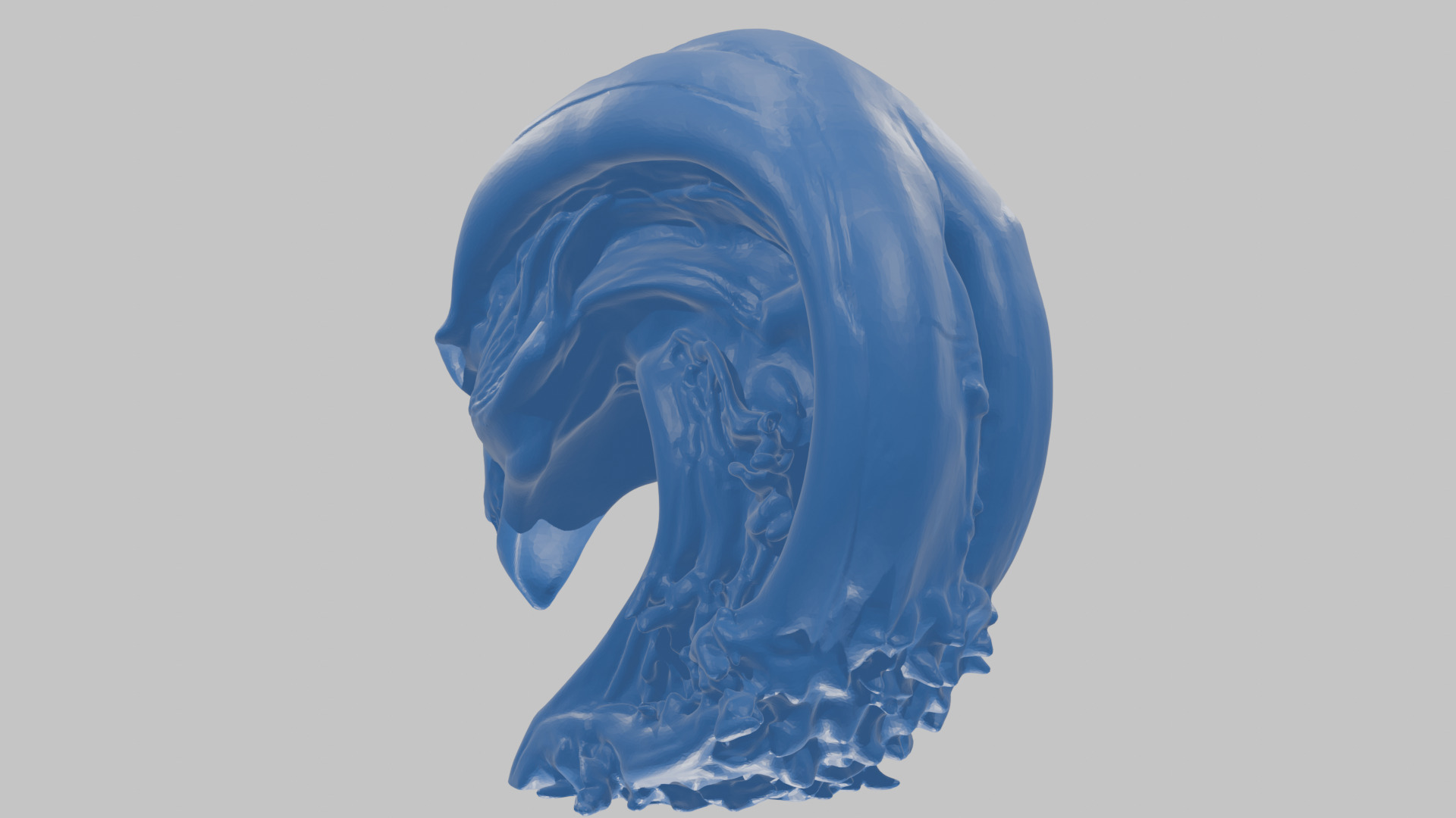 HR Giger Alien Bust  Xenomorph Creature Low-poly 3D model_73