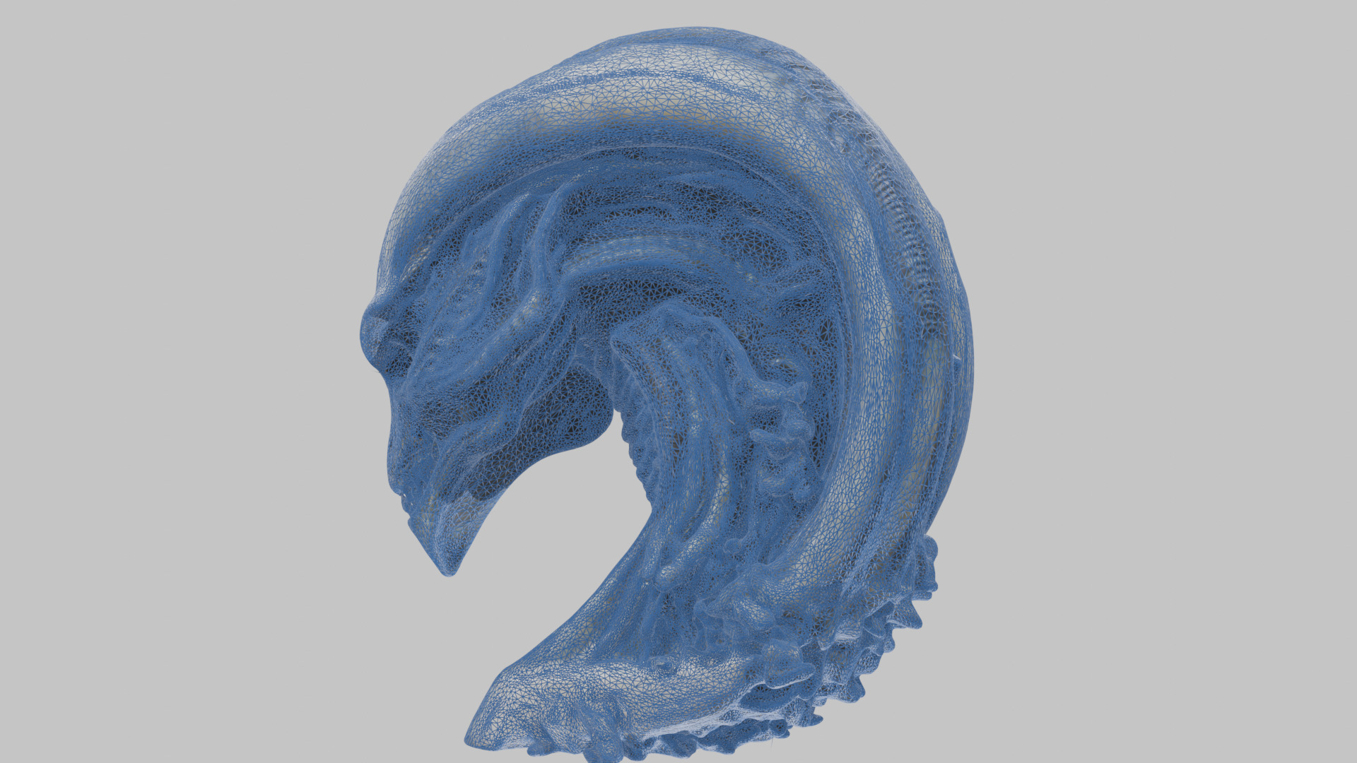 HR Giger Alien Bust  Xenomorph Creature Low-poly 3D model_26