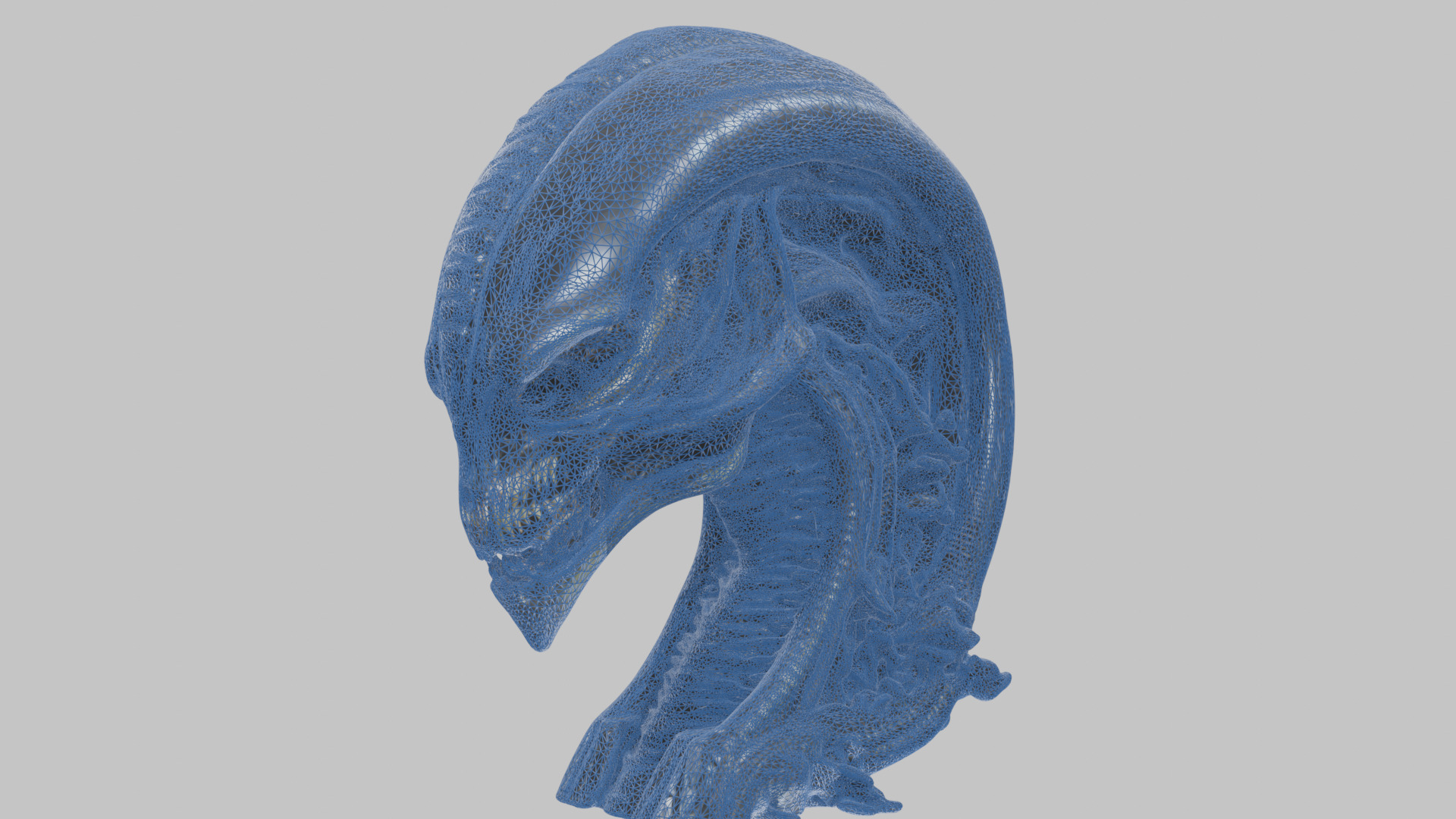HR Giger Alien Bust  Xenomorph Creature Low-poly 3D model_45