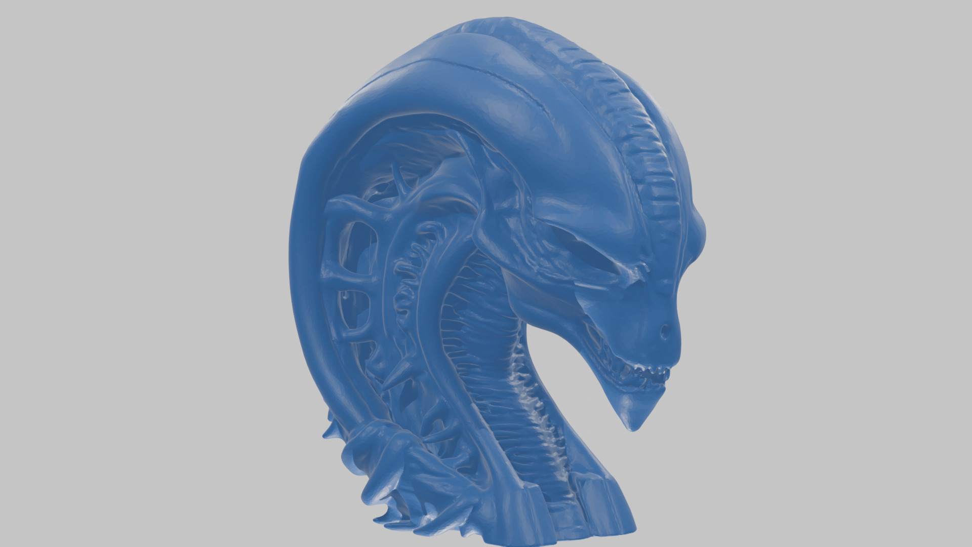 HR Giger Alien Bust  Xenomorph Creature Low-poly 3D model_65