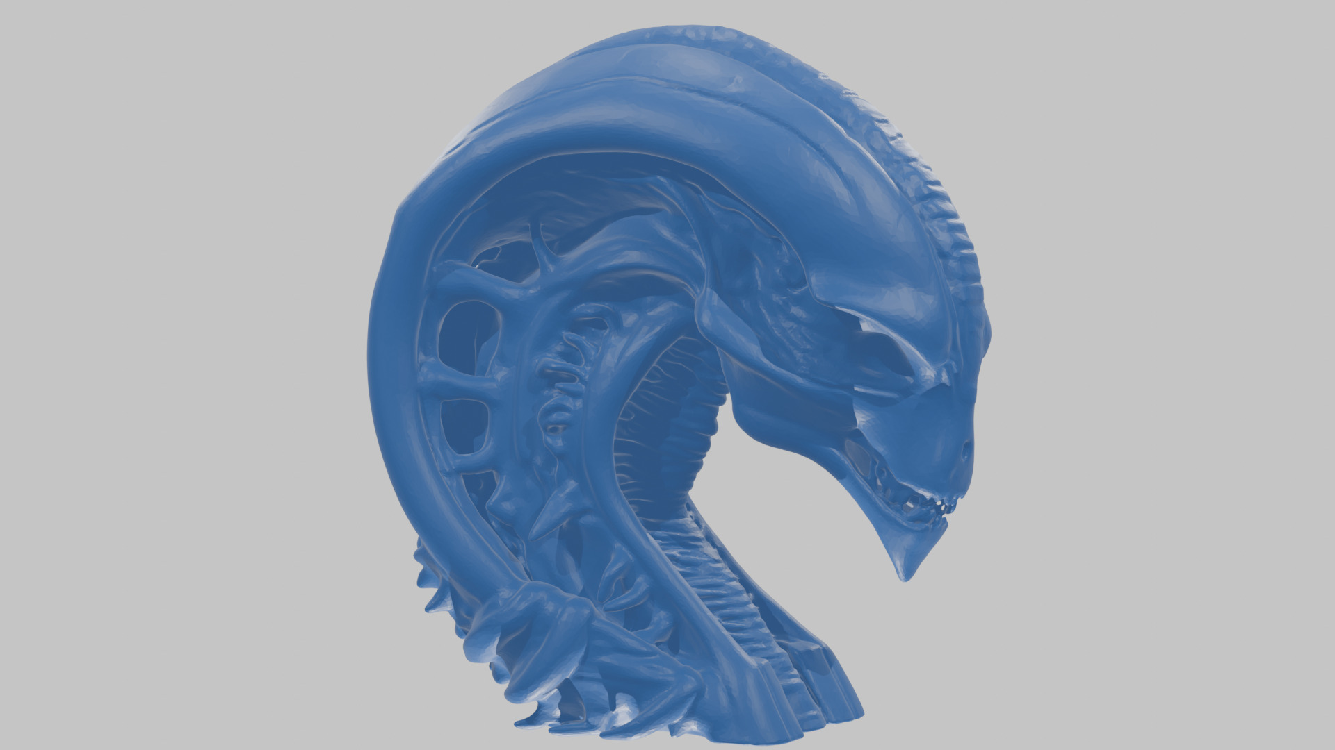 HR Giger Alien Bust  Xenomorph Creature Low-poly 3D model_66