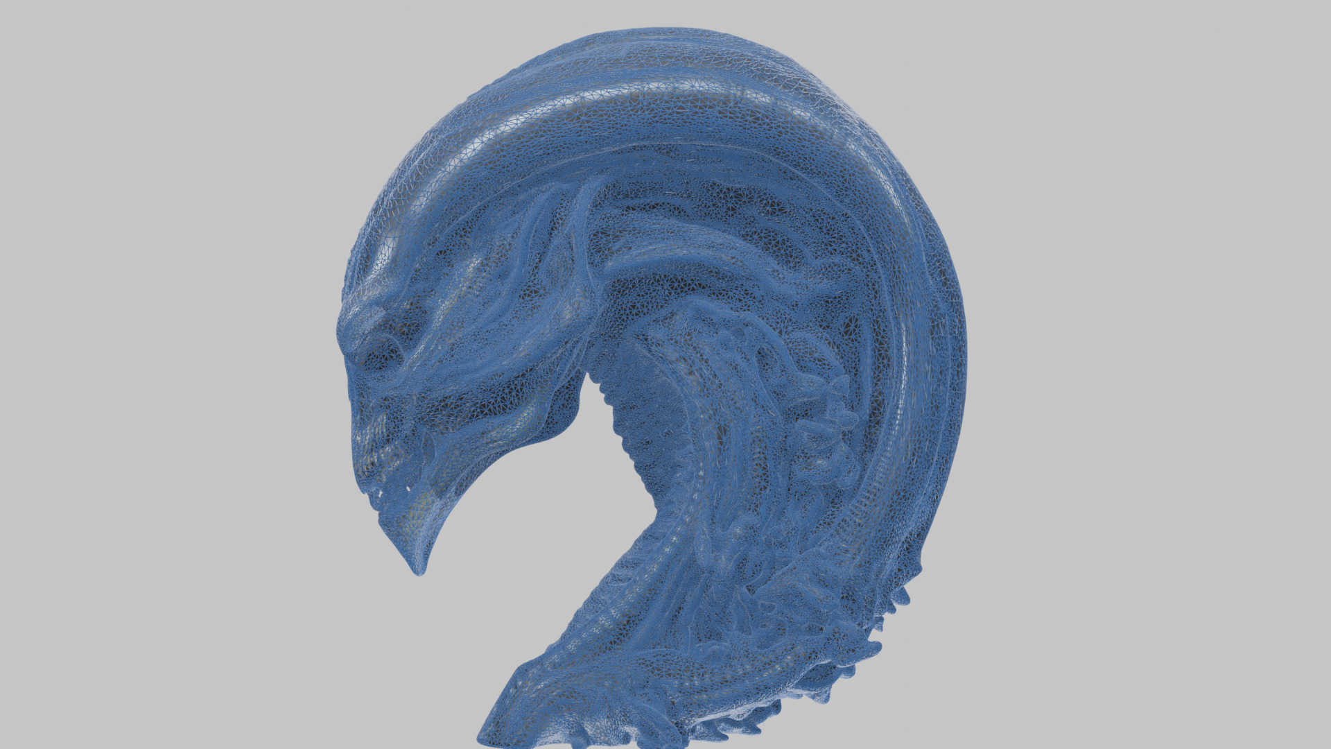 HR Giger Alien Bust  Xenomorph Creature Low-poly 3D model_43