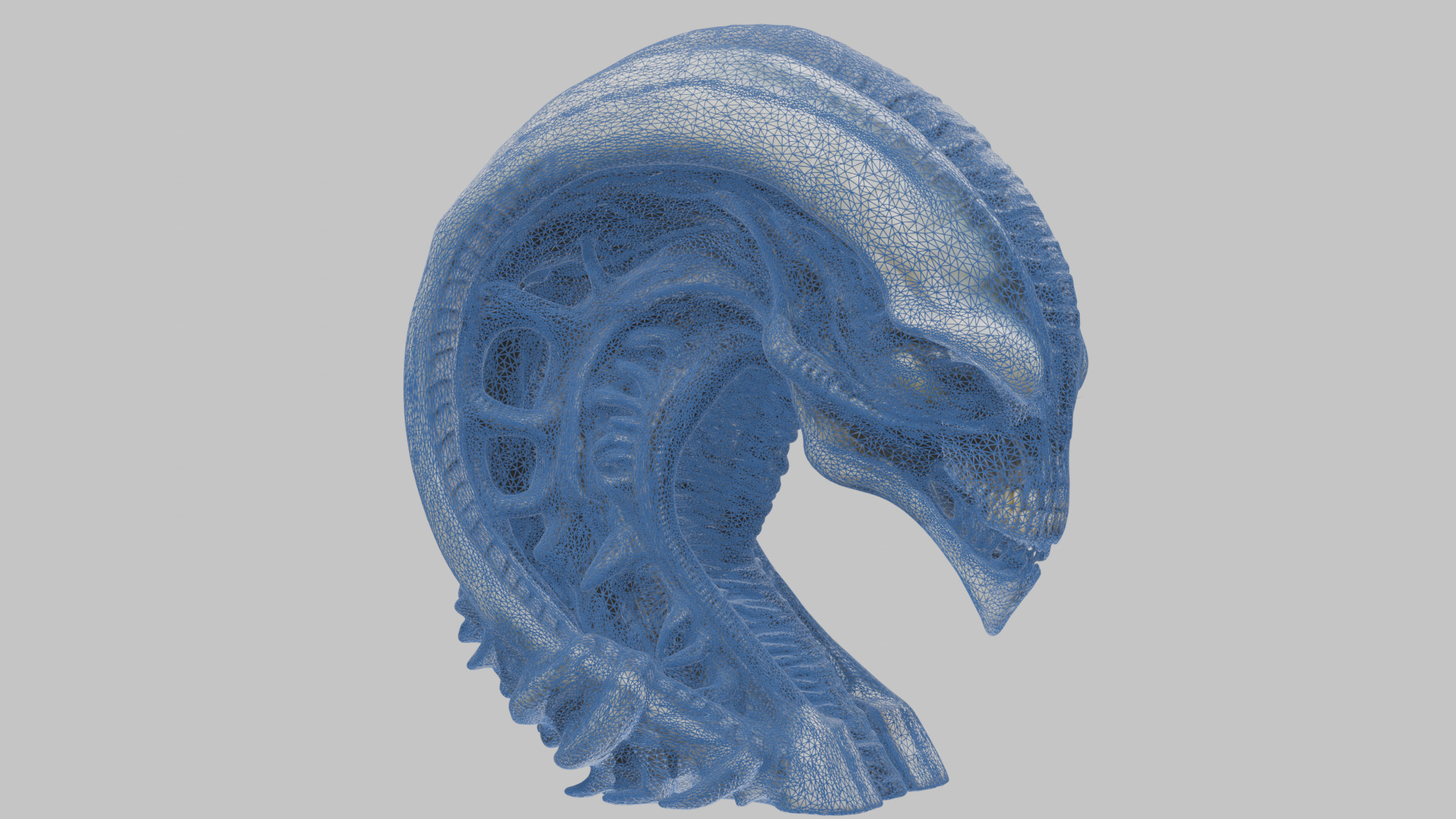 HR Giger Alien Bust  Xenomorph Creature Low-poly 3D model_18