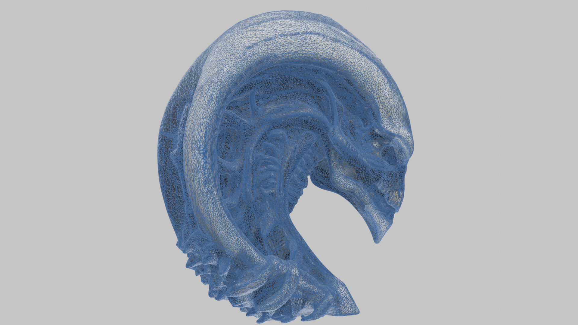 HR Giger Alien Bust  Xenomorph Creature Low-poly 3D model_20