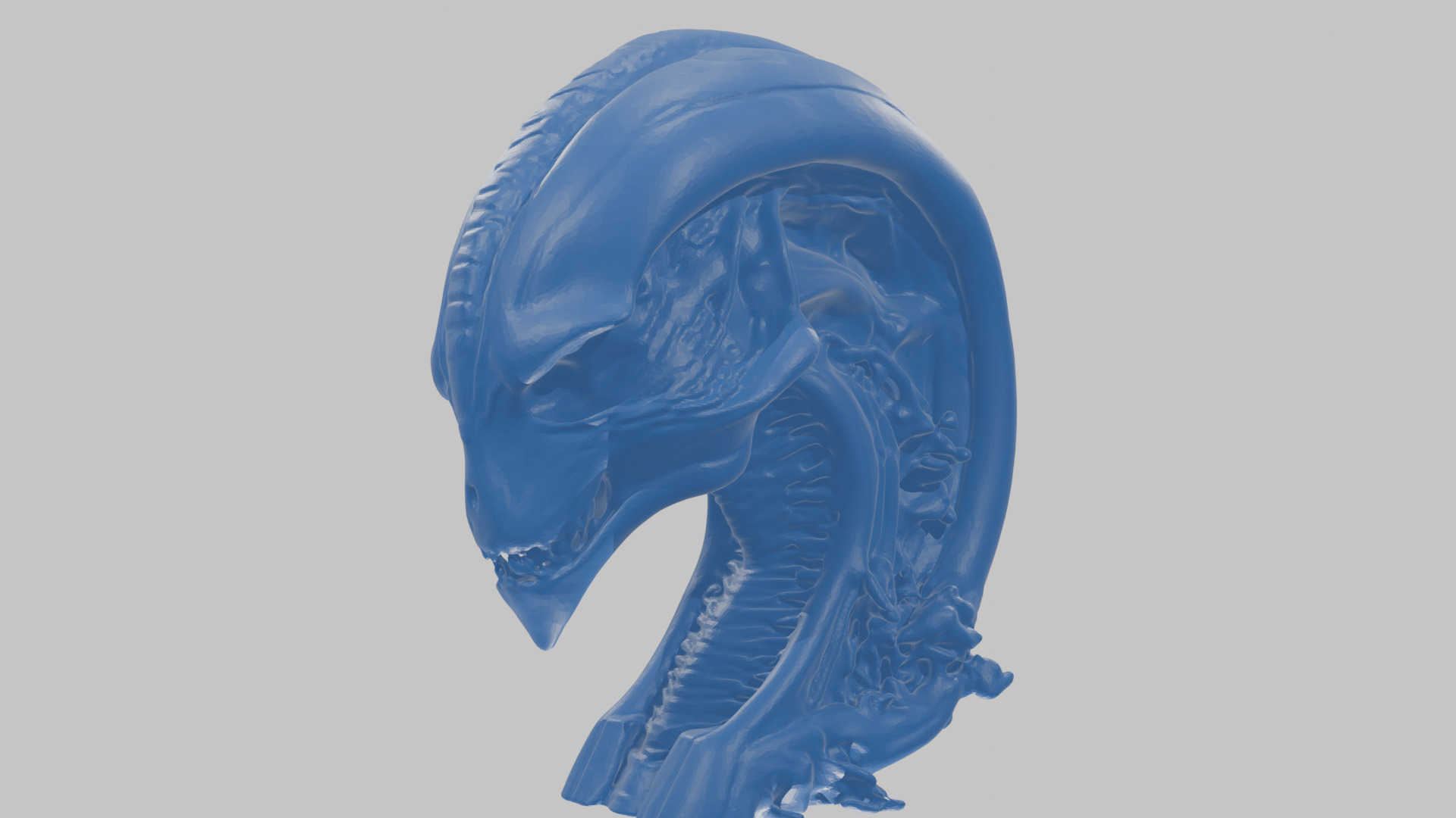 HR Giger Alien Bust  Xenomorph Creature Low-poly 3D model_77