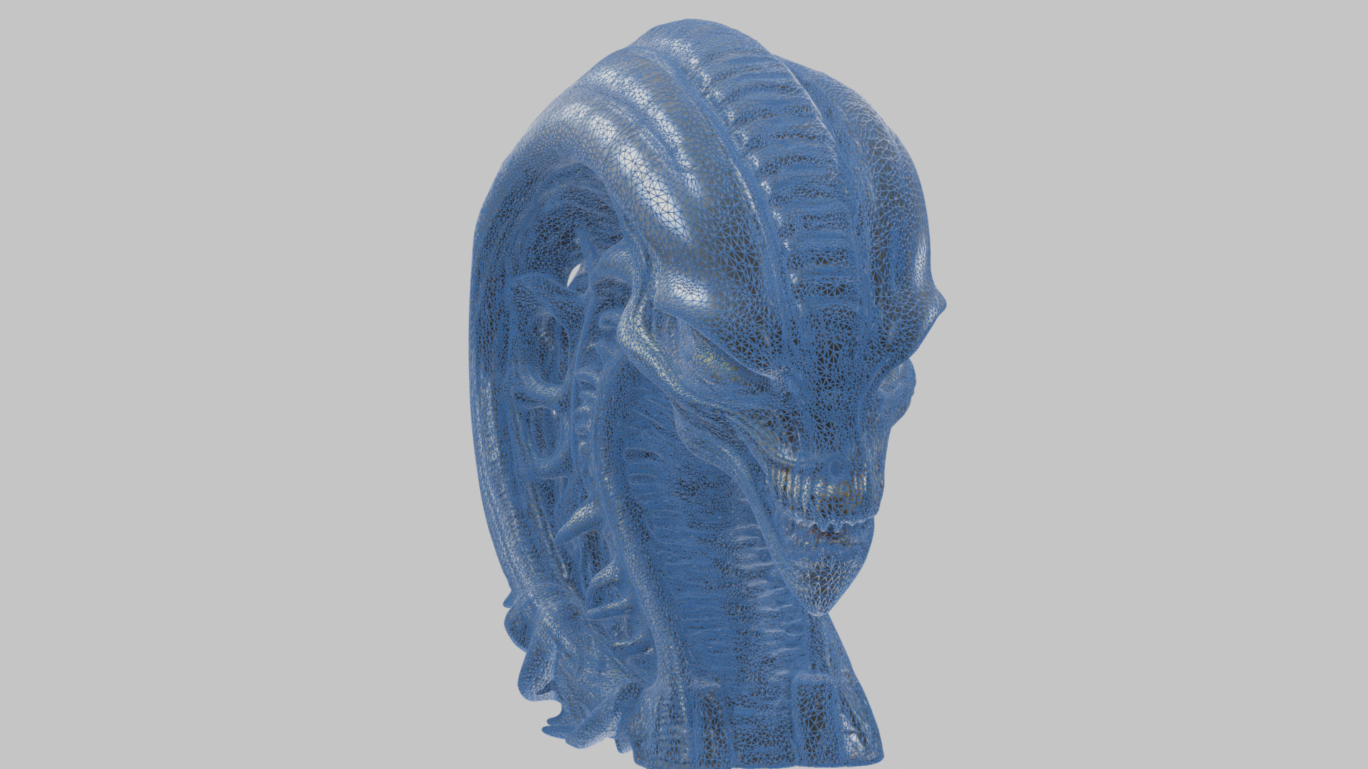 HR Giger Alien Bust  Xenomorph Creature Low-poly 3D model_32