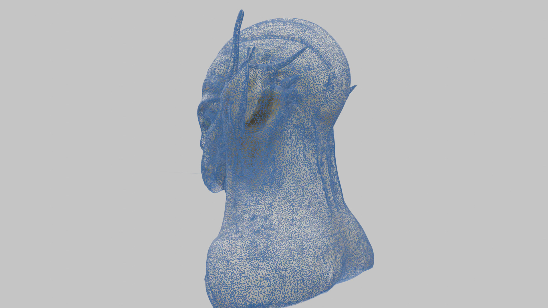 Alien Head Bust - Marble Sculpture with Two Texture Versions Low-poly 3D model_43