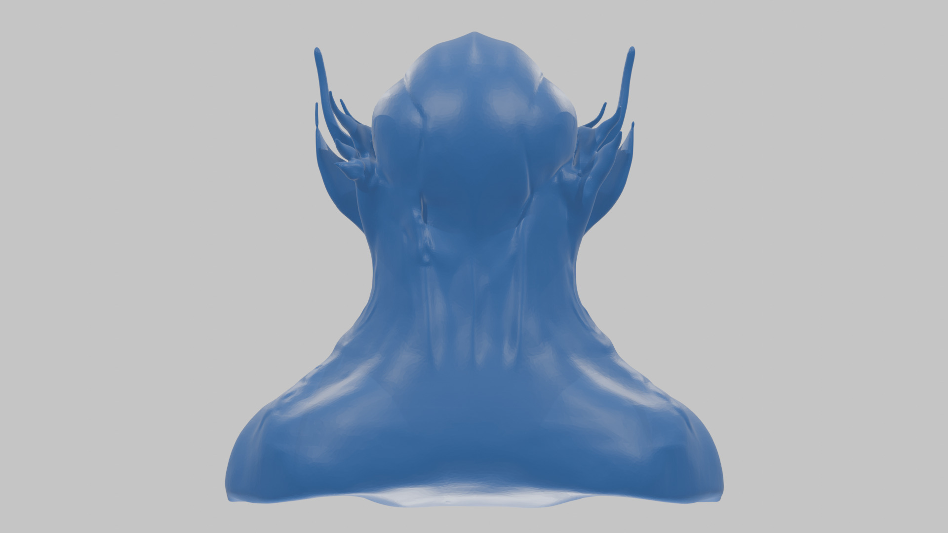 Alien Head Bust - Marble Sculpture with Two Texture Versions Low-poly 3D model_72