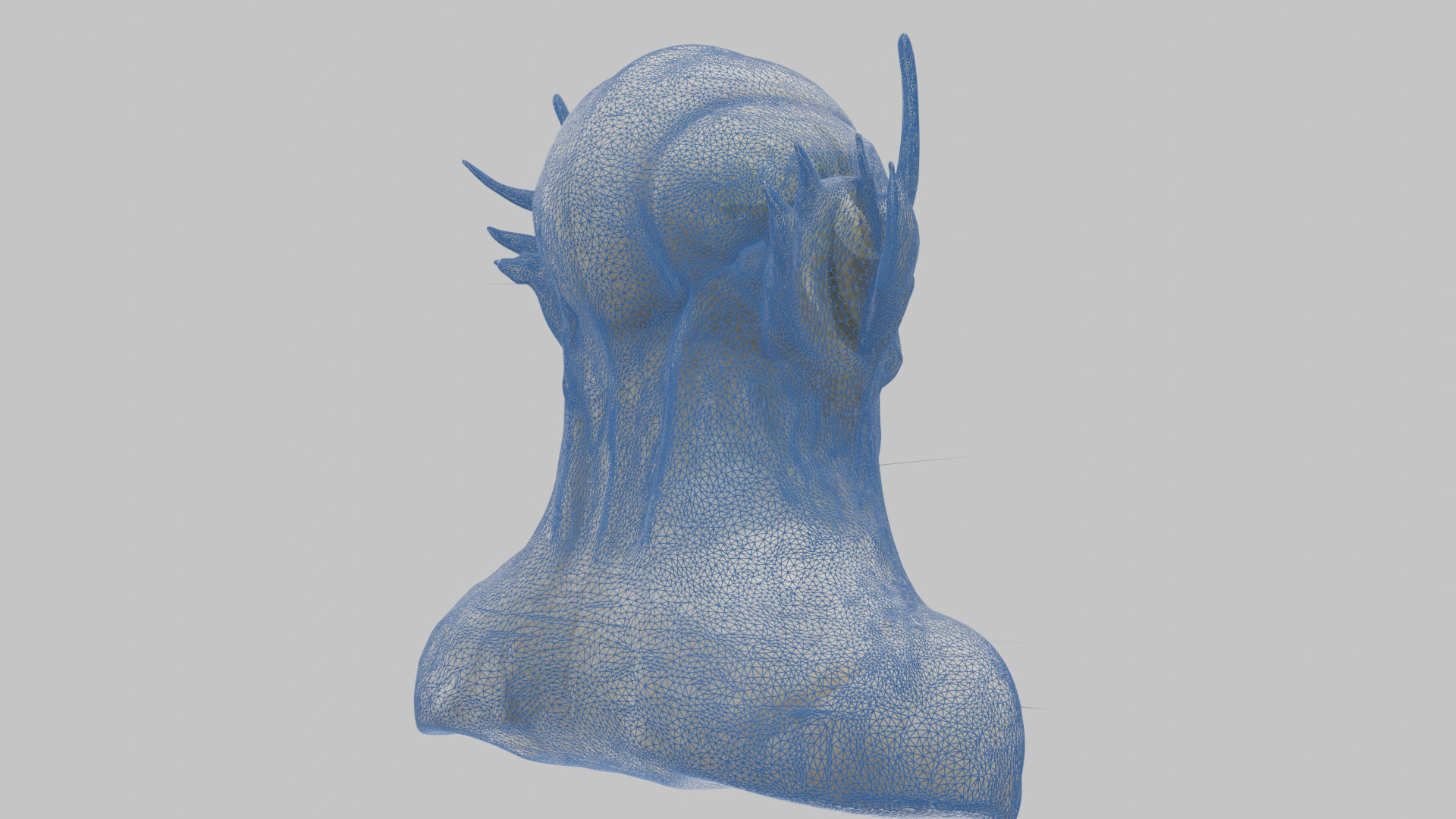 Alien Head Bust - Marble Sculpture with Two Texture Versions Low-poly 3D model_38
