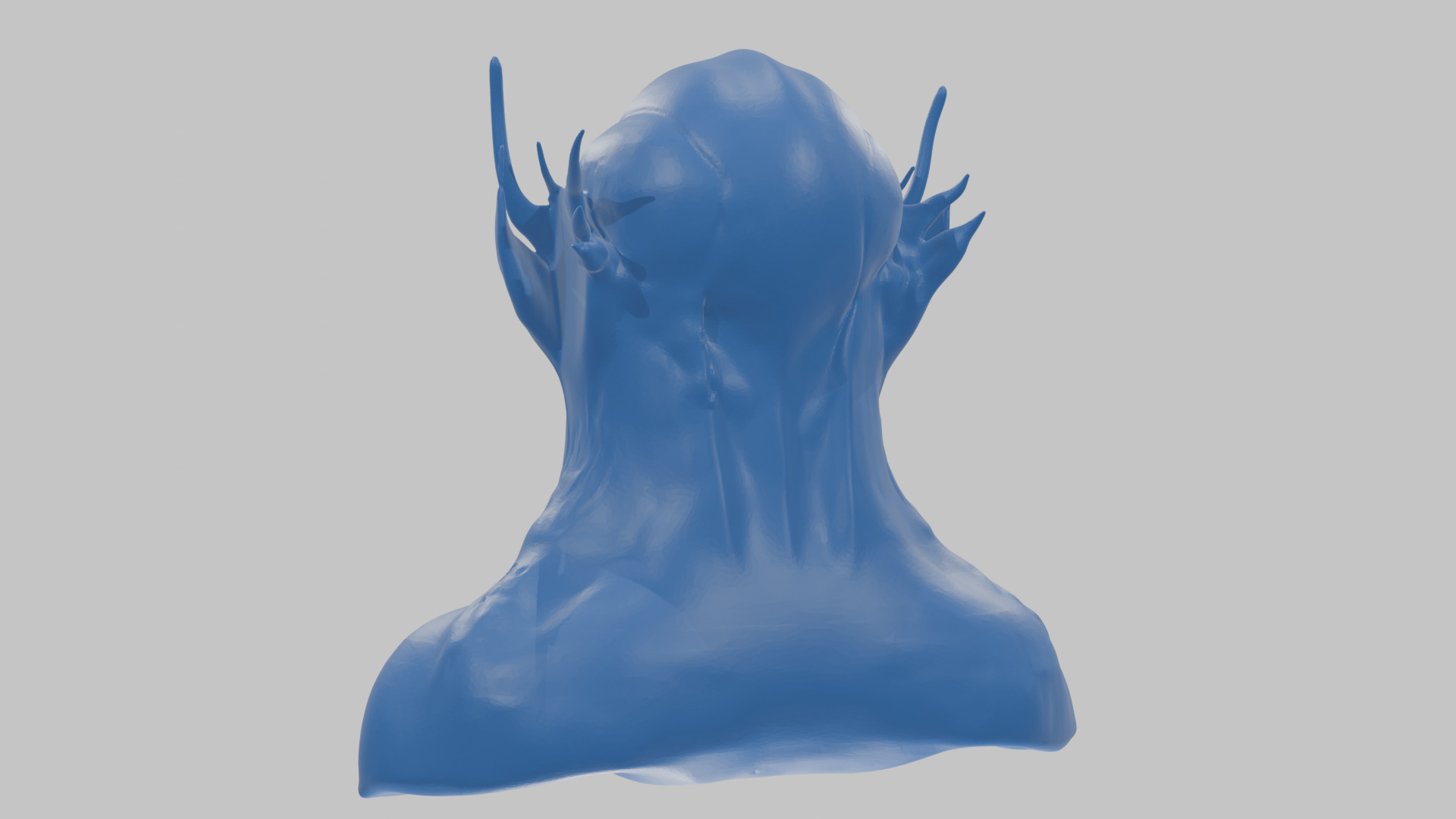 Alien Head Bust - Marble Sculpture with Two Texture Versions Low-poly 3D model_73