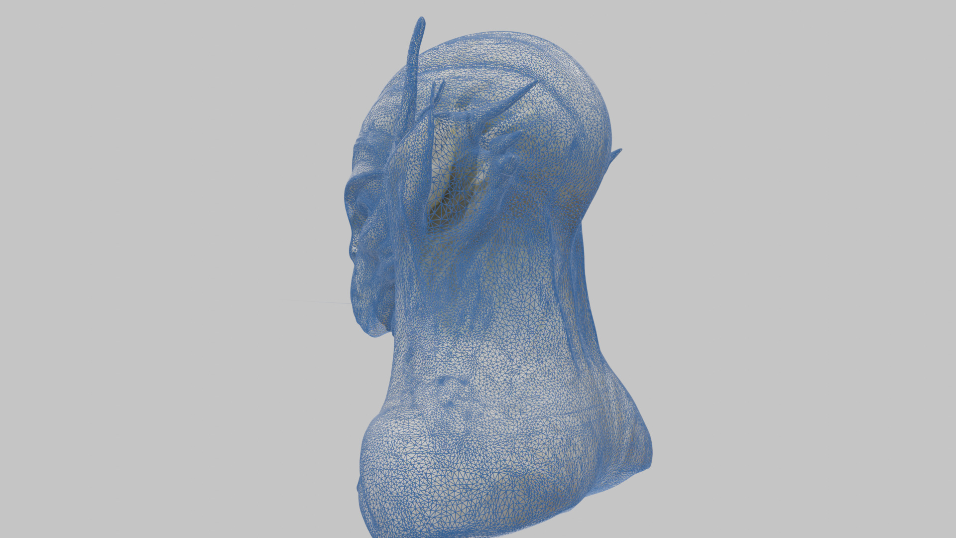 Alien Head Bust - Marble Sculpture with Two Texture Versions Low-poly 3D model_27