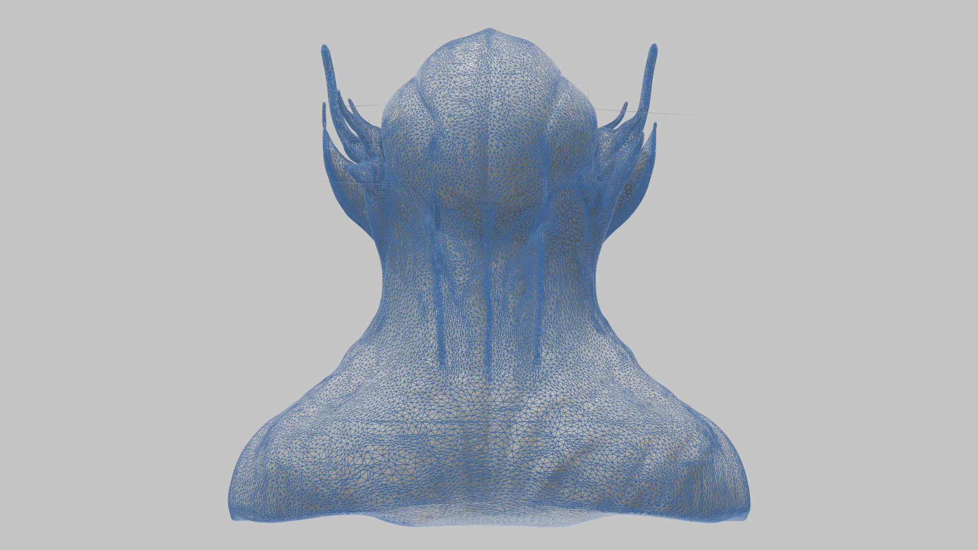 Alien Head Bust - Marble Sculpture with Two Texture Versions Low-poly 3D model_24