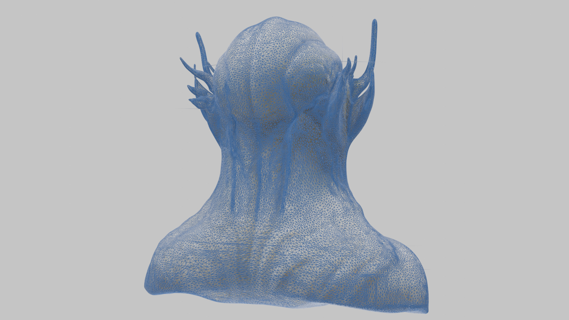 Alien Head Bust - Marble Sculpture with Two Texture Versions Low-poly 3D model_23