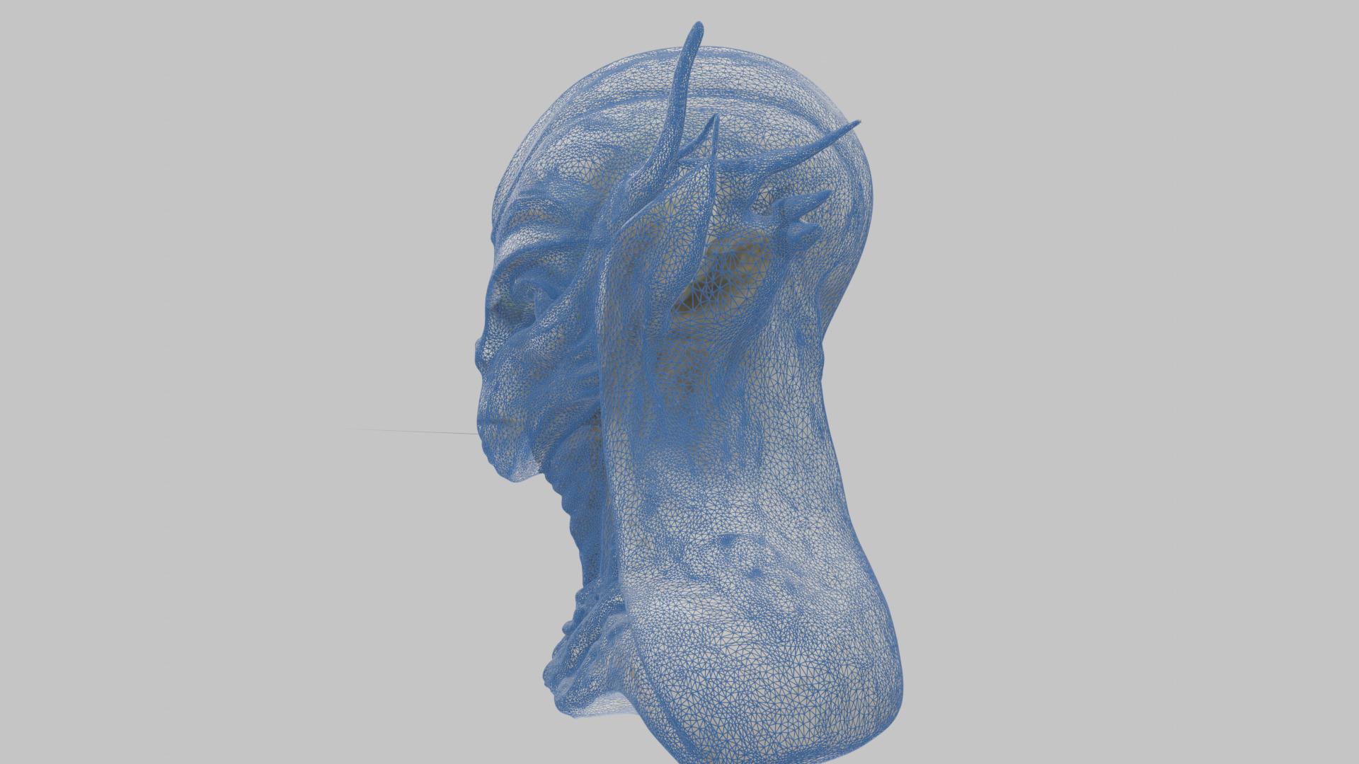 Alien Head Bust - Marble Sculpture with Two Texture Versions Low-poly 3D model_44