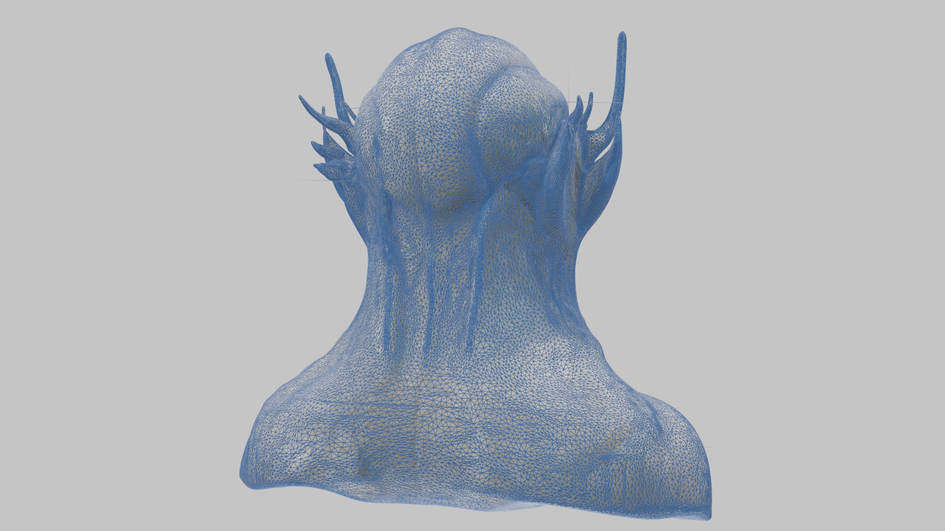 Alien Head Bust - Marble Sculpture with Two Texture Versions Low-poly 3D model_39