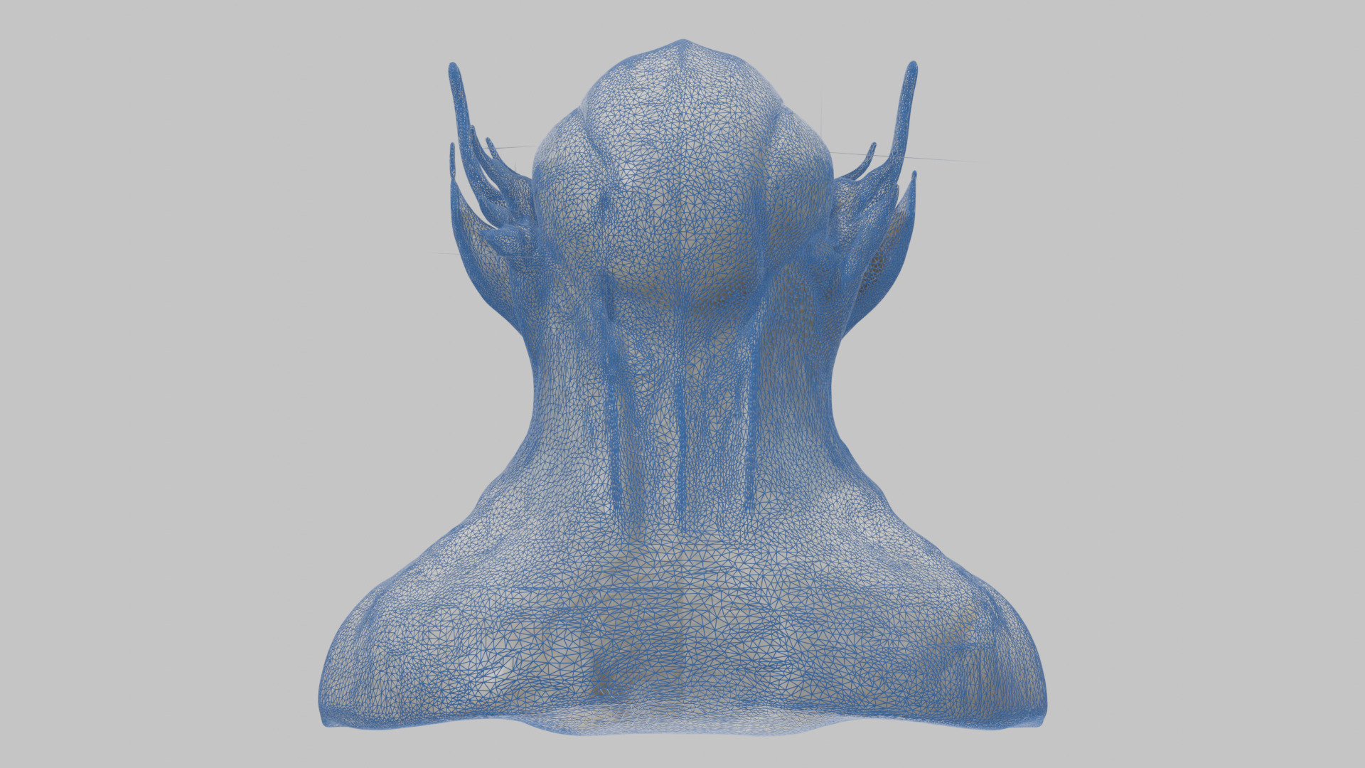 Alien Head Bust - Marble Sculpture with Two Texture Versions Low-poly 3D model_40