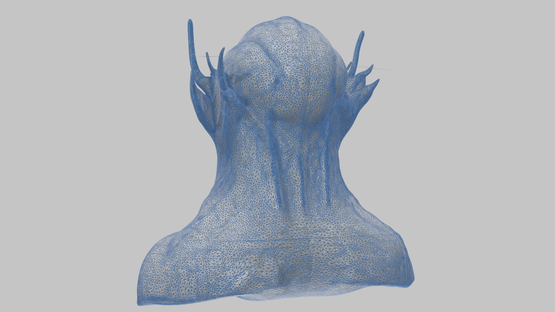 Alien Head Bust - Marble Sculpture with Two Texture Versions Low-poly 3D model_41