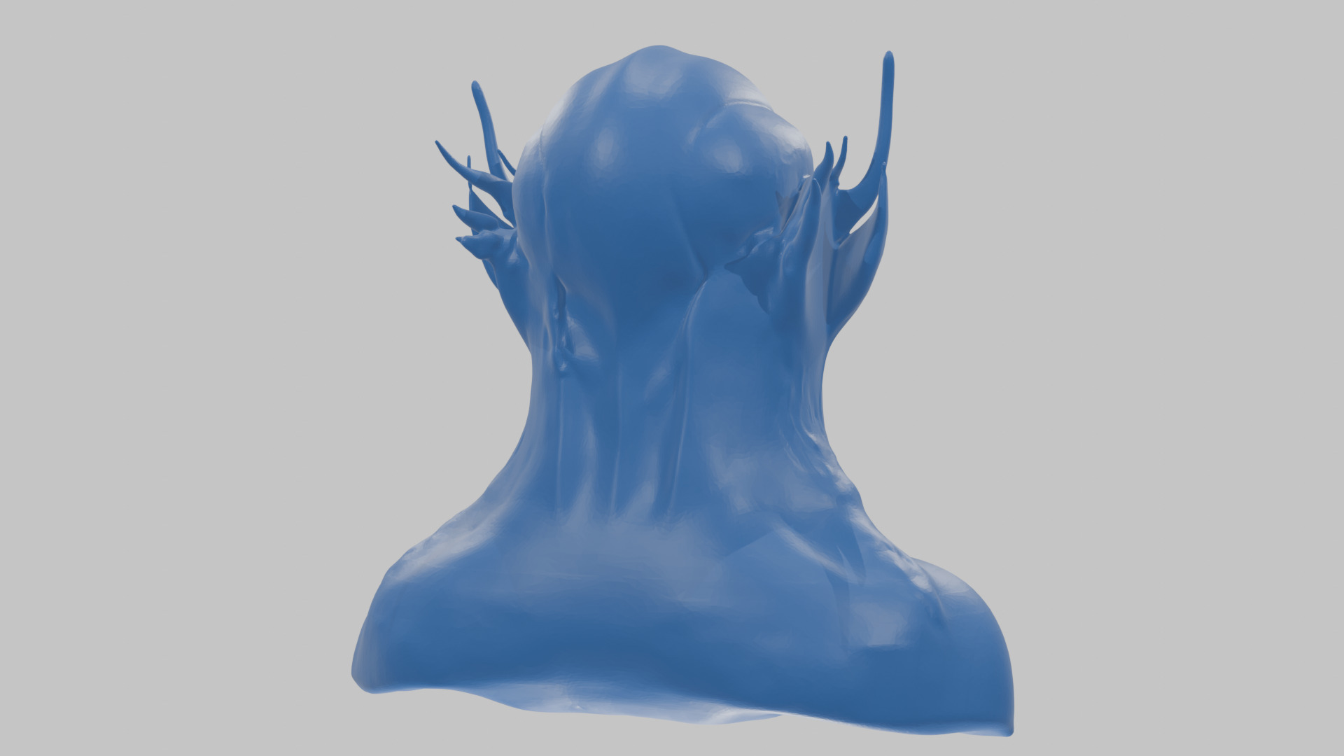 Alien Head Bust - Marble Sculpture with Two Texture Versions Low-poly 3D model_71