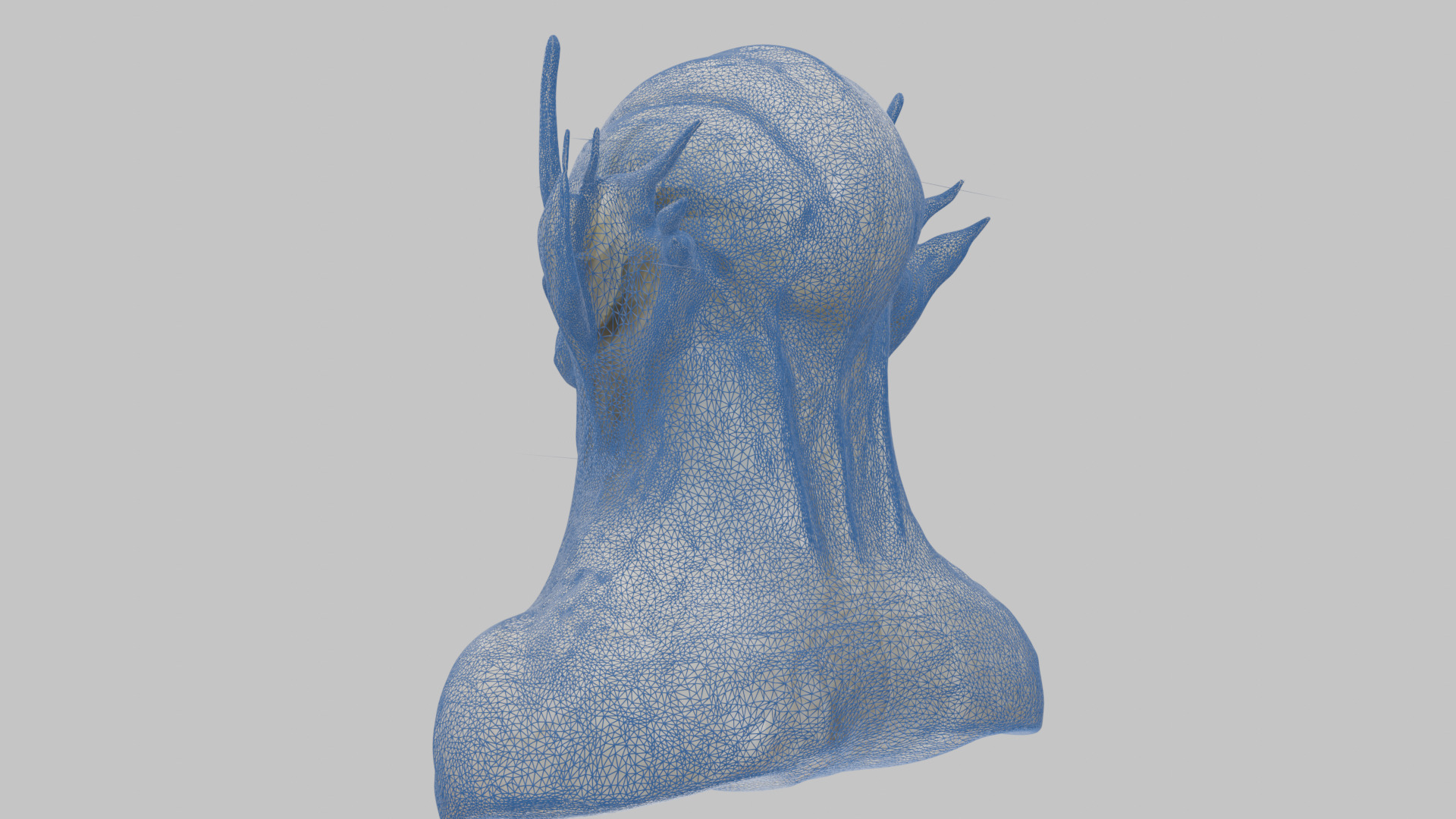 Alien Head Bust - Marble Sculpture with Two Texture Versions Low-poly 3D model_42