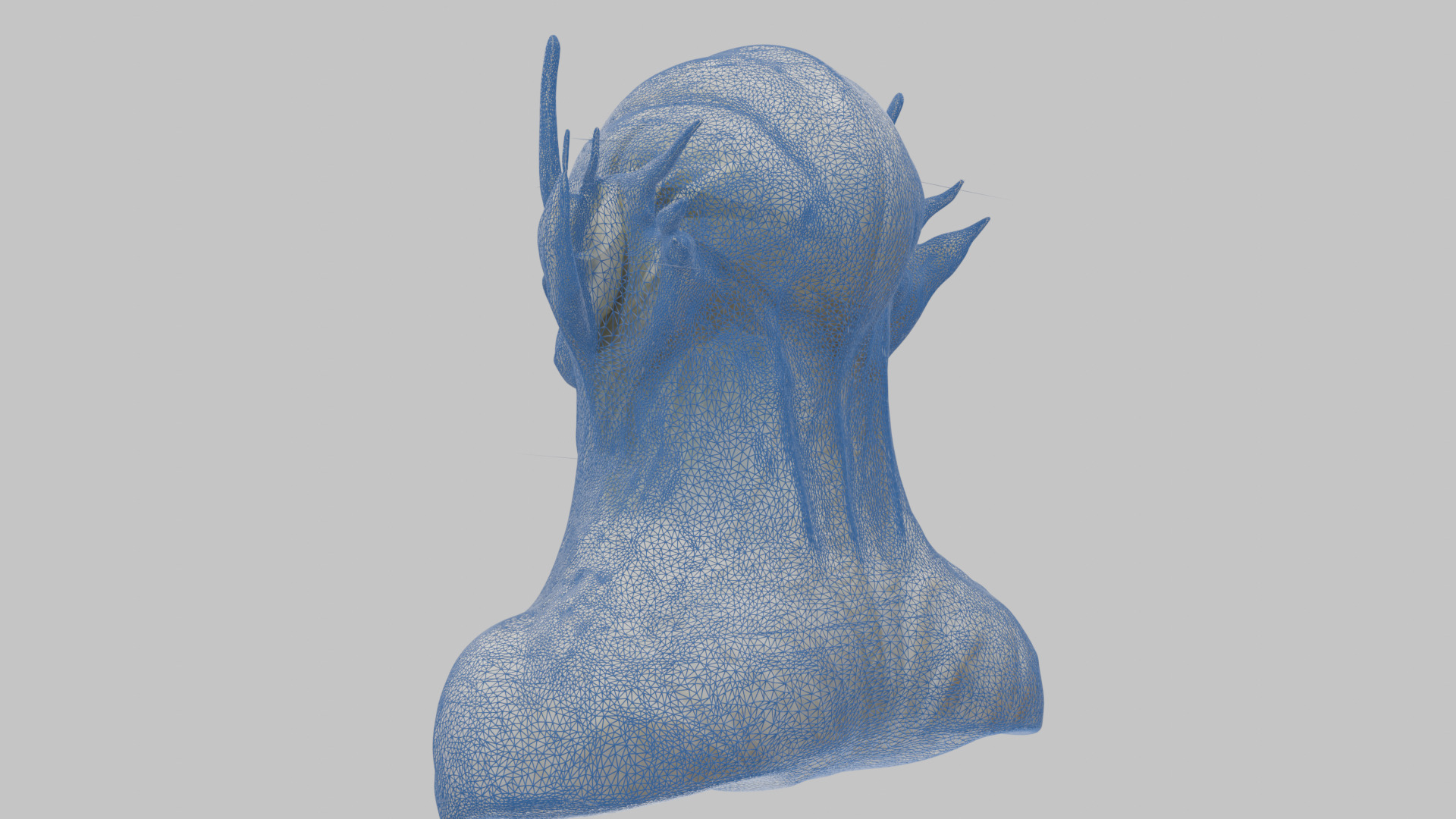 Alien Head Bust - Marble Sculpture with Two Texture Versions Low-poly 3D model_26
