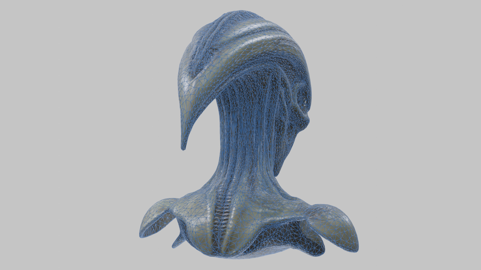 Alien Xenomorph Head Bust 3 texture Version Low-poly 3D model_59