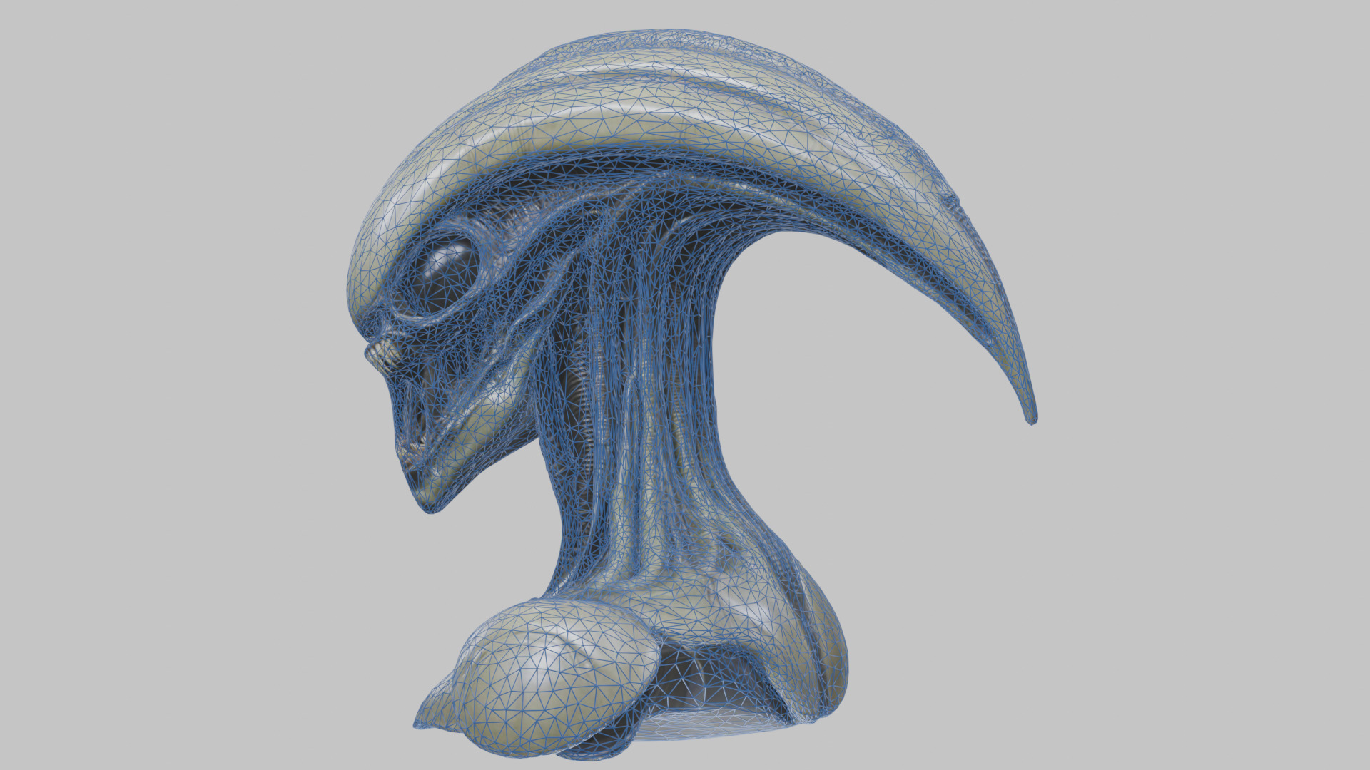 Alien Xenomorph Head Bust 3 texture Version Low-poly 3D model_91