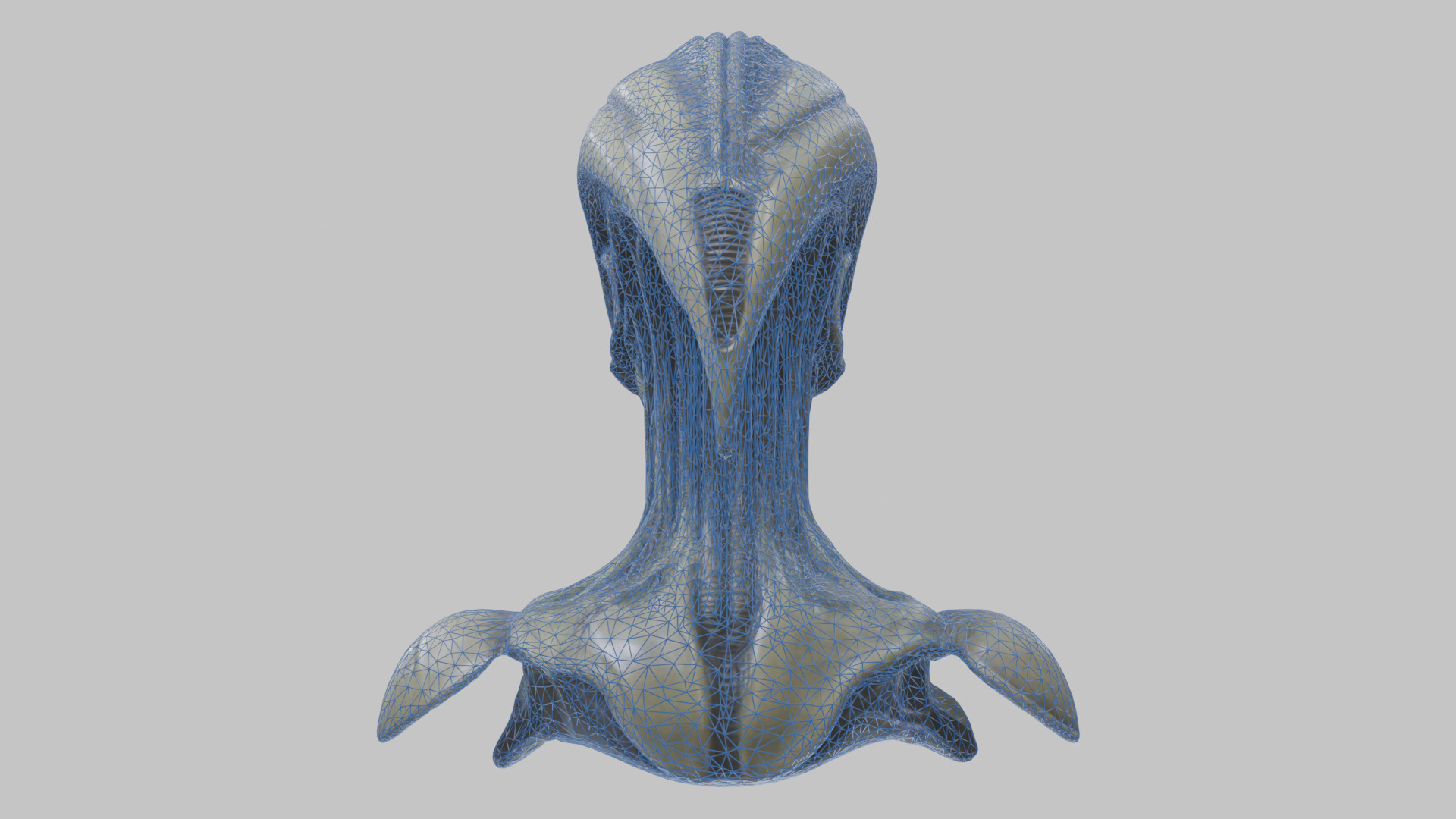 Alien Xenomorph Head Bust 3 texture Version Low-poly 3D model_65