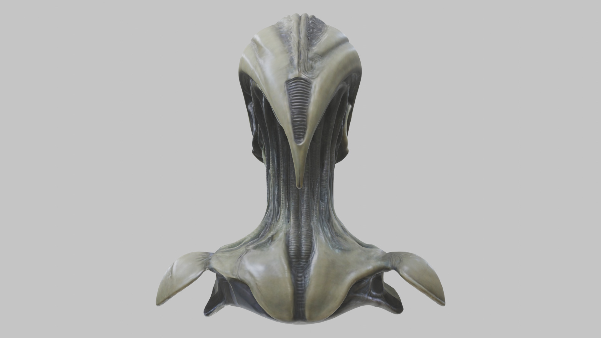 Alien Xenomorph Head Bust 3 texture Version Low-poly 3D model_73