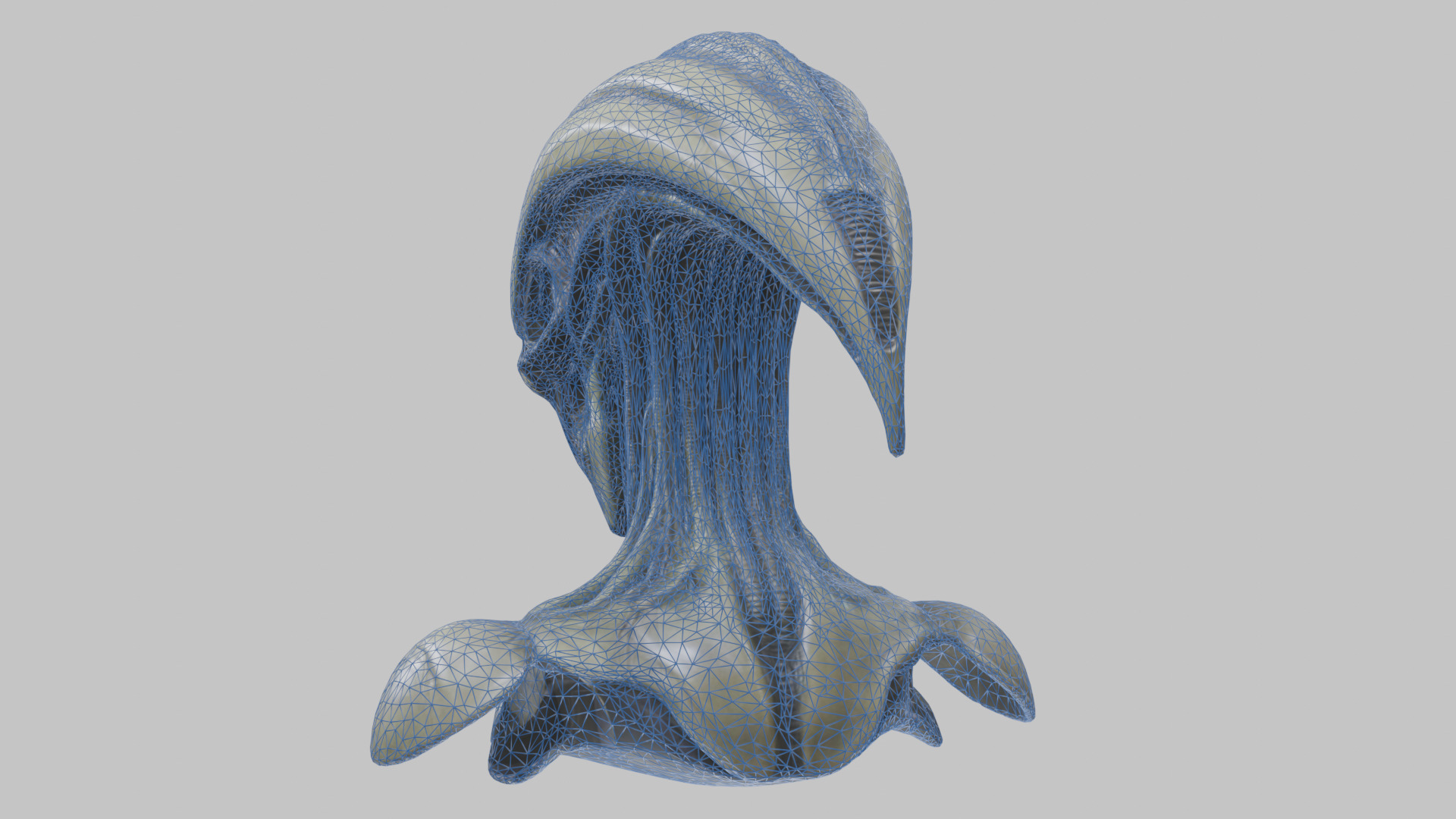 Alien Xenomorph Head Bust 3 texture Version Low-poly 3D model_89