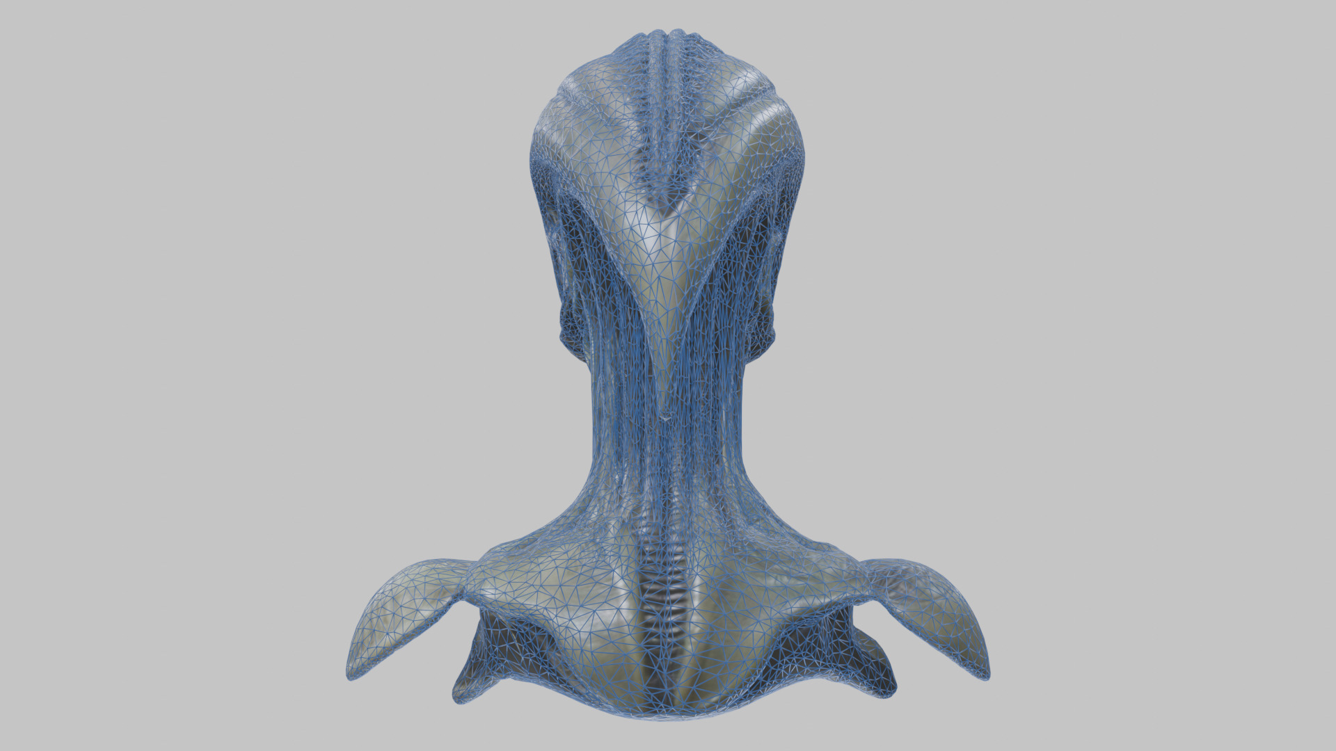 Alien Xenomorph Head Bust 3 texture Version Low-poly 3D model_34