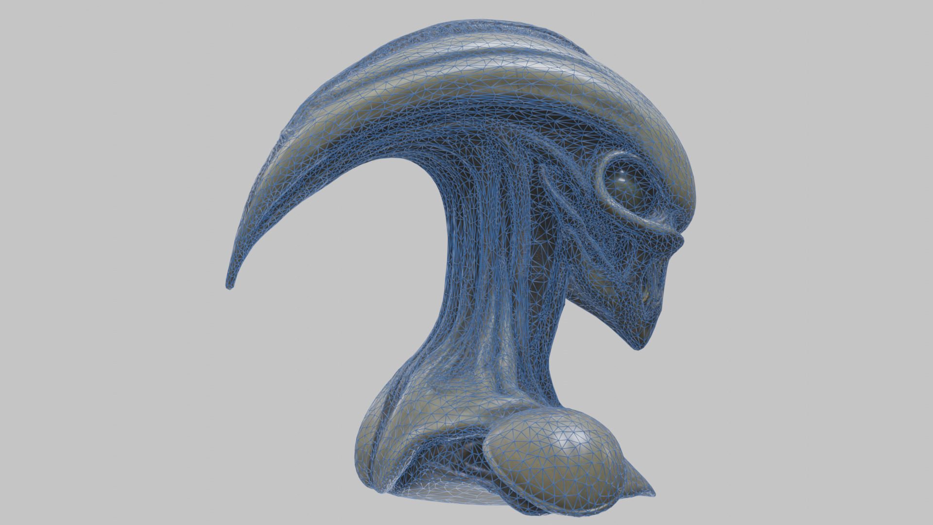 Alien Xenomorph Head Bust 3 texture Version Low-poly 3D model_84